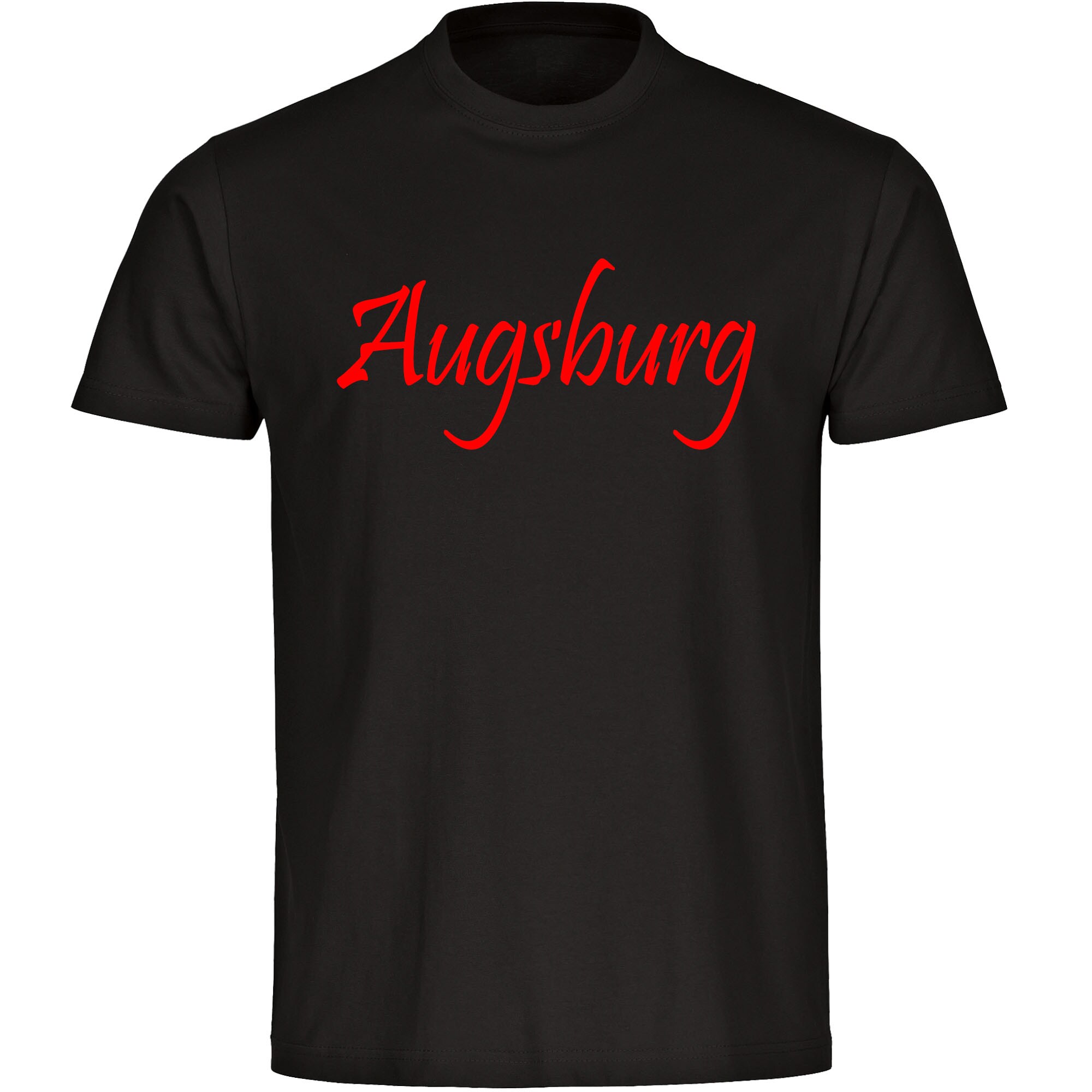 multifanshop Herren T-Shirt - Augsburg - Schriftzug - Druck rot - M&auml;nner 
