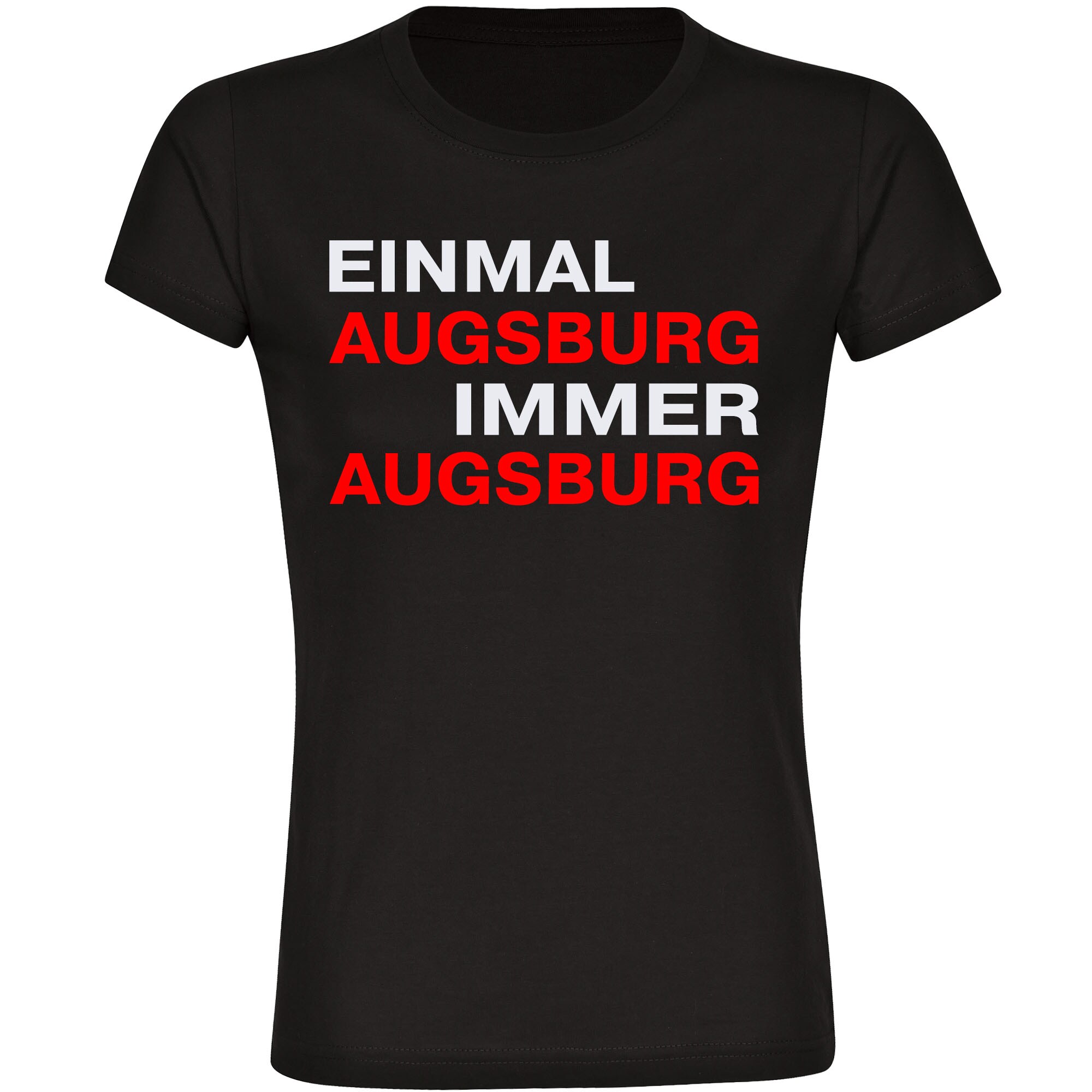 multifanshop Damen T-Shirt - Augsburg - Einmal Immer - Druck rot - Frauen - Bild 1