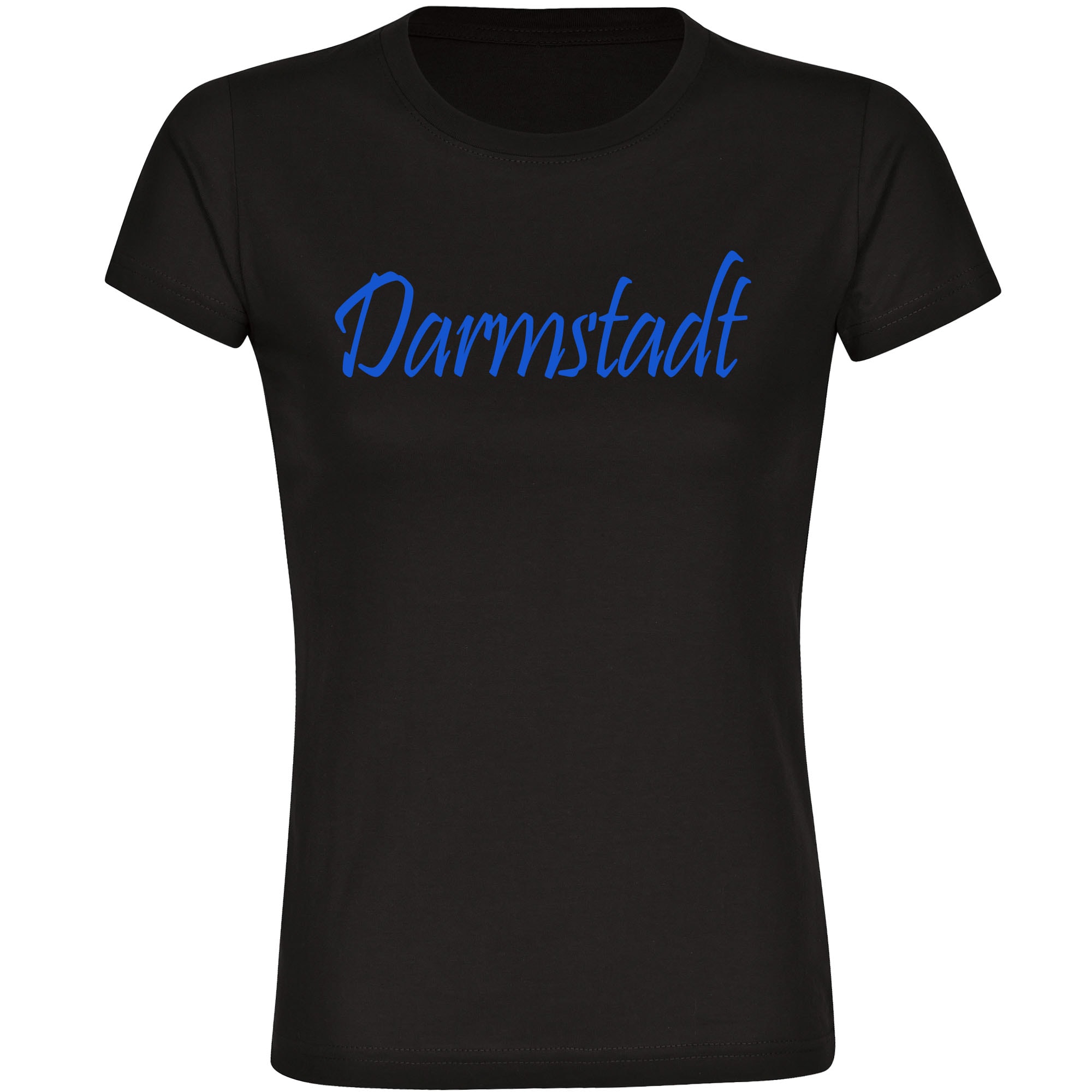 multifanshop Damen T-Shirt - Darmstadt - Schriftzug - Druck blau - Frauen - Bild 1