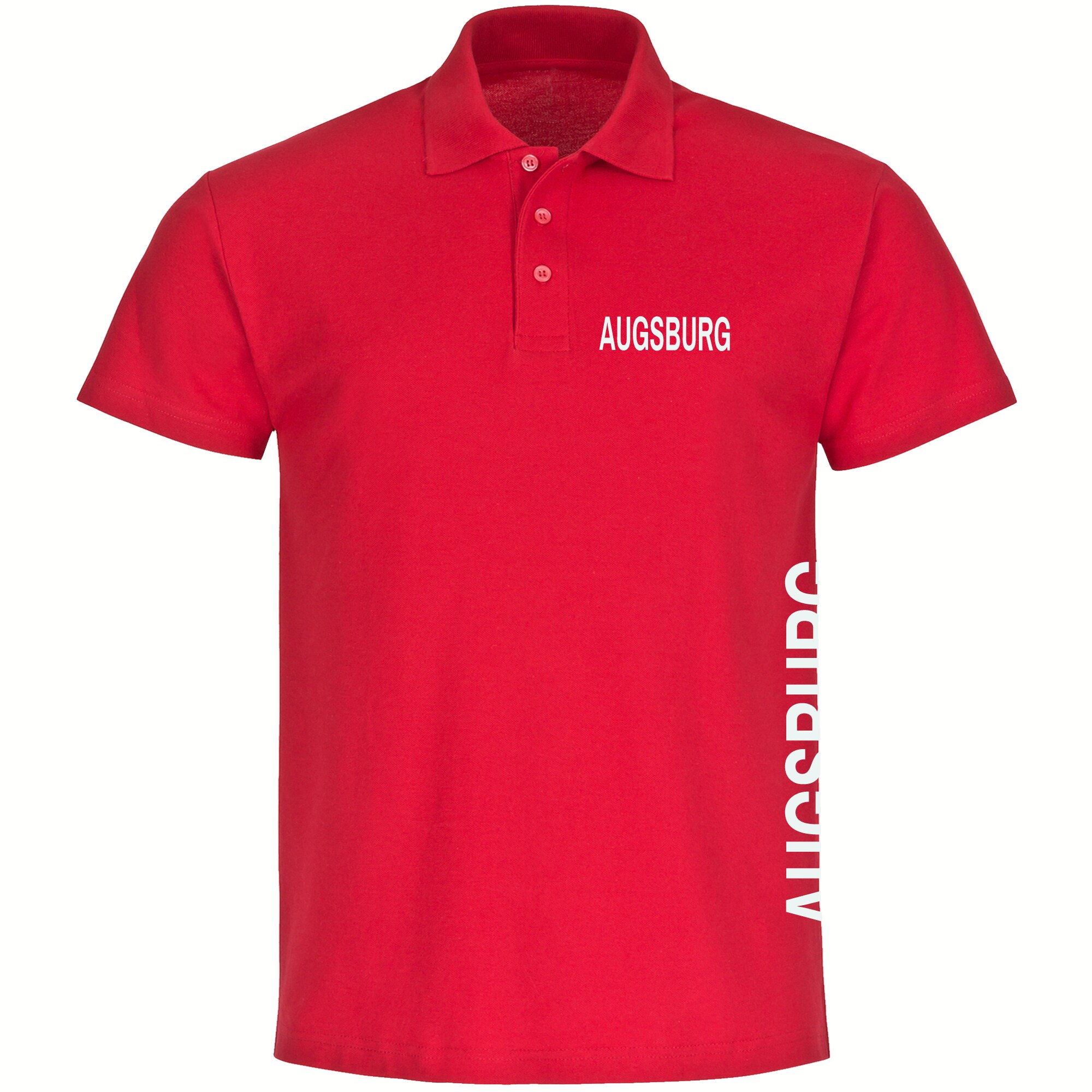 multifanshop Poloshirt - Augsburg - Brust & Seite - Druck wei&szlig; - Polo - Bild 1