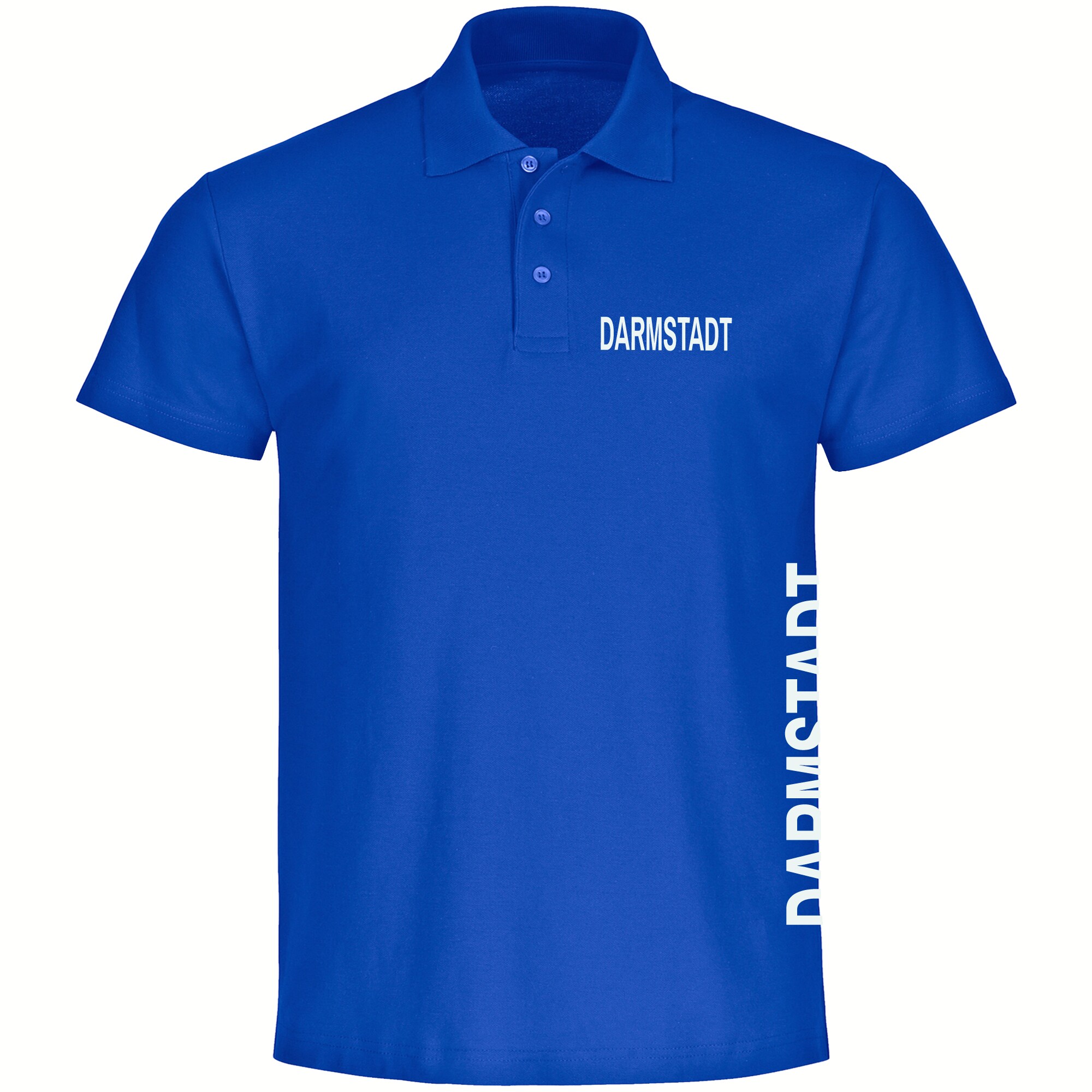 multifanshop Poloshirt - Darmstadt - Brust & Seite - Druck wei&szlig; - Polo - Bild 1
