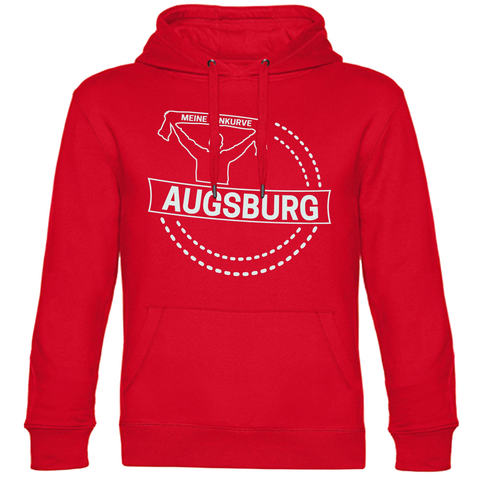 multifanshop Kapuzen Sweatshirt - Augsburg - Meine Fankurve - Druck wei&szlig; - Hoodie - Bild 1