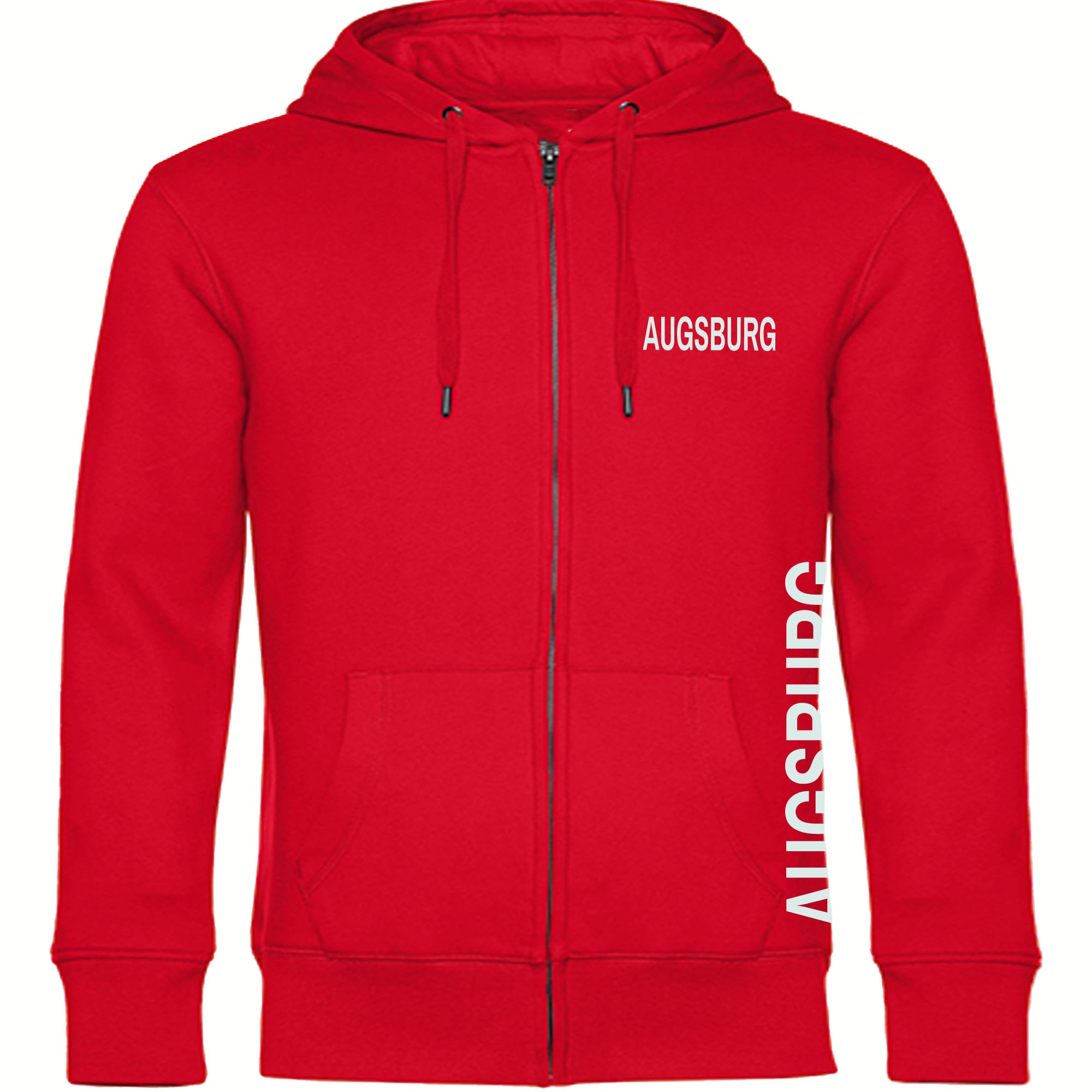 multifanshop Kapuzen Sweatshirt Jacke - Augsburg - Brust & Seite - Druck wei&szlig; - Sweat - Bild 1