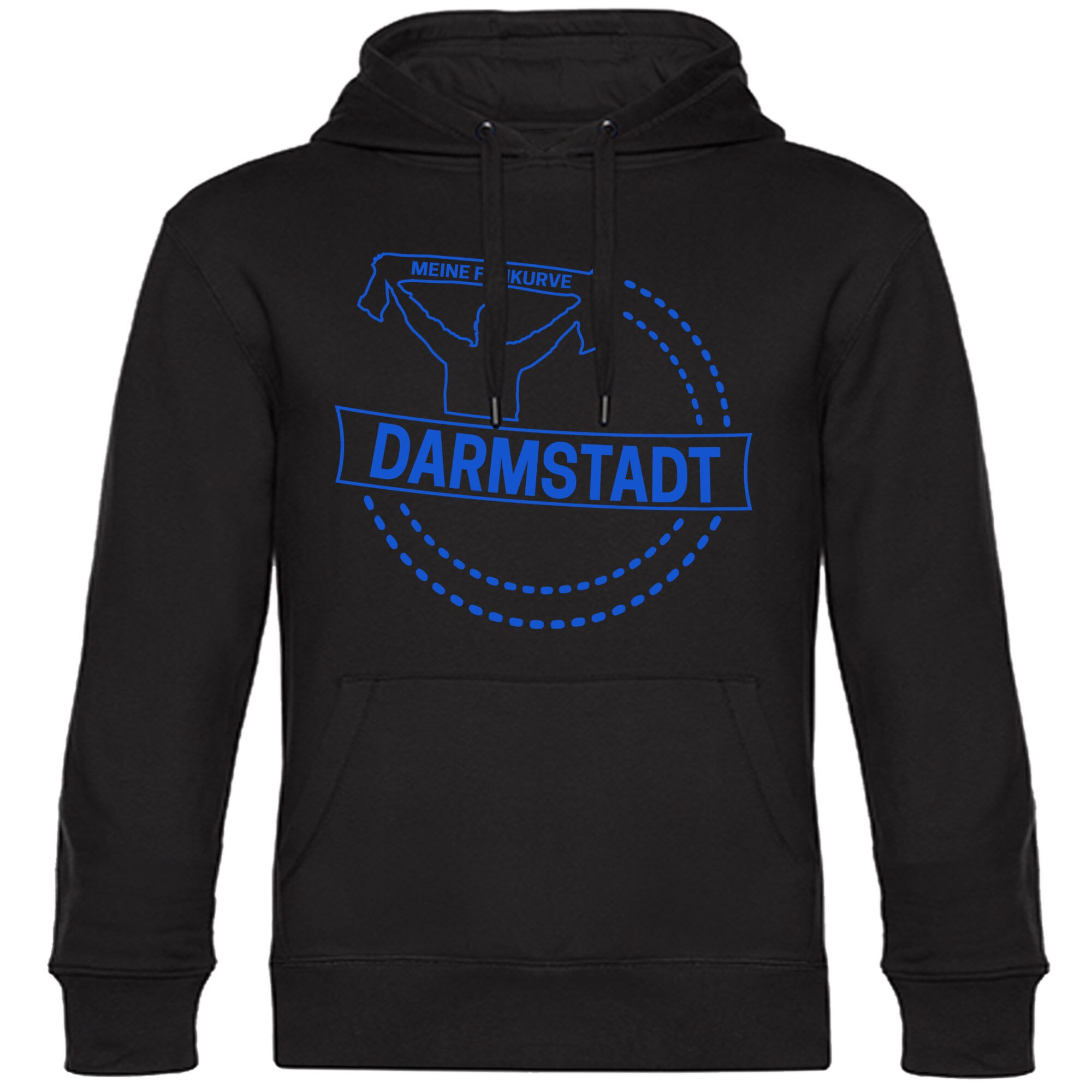 multifanshop Kapuzen Sweatshirt - Darmstadt - Meine Fankurve - Druck blau - Hoodie - Bild 1
