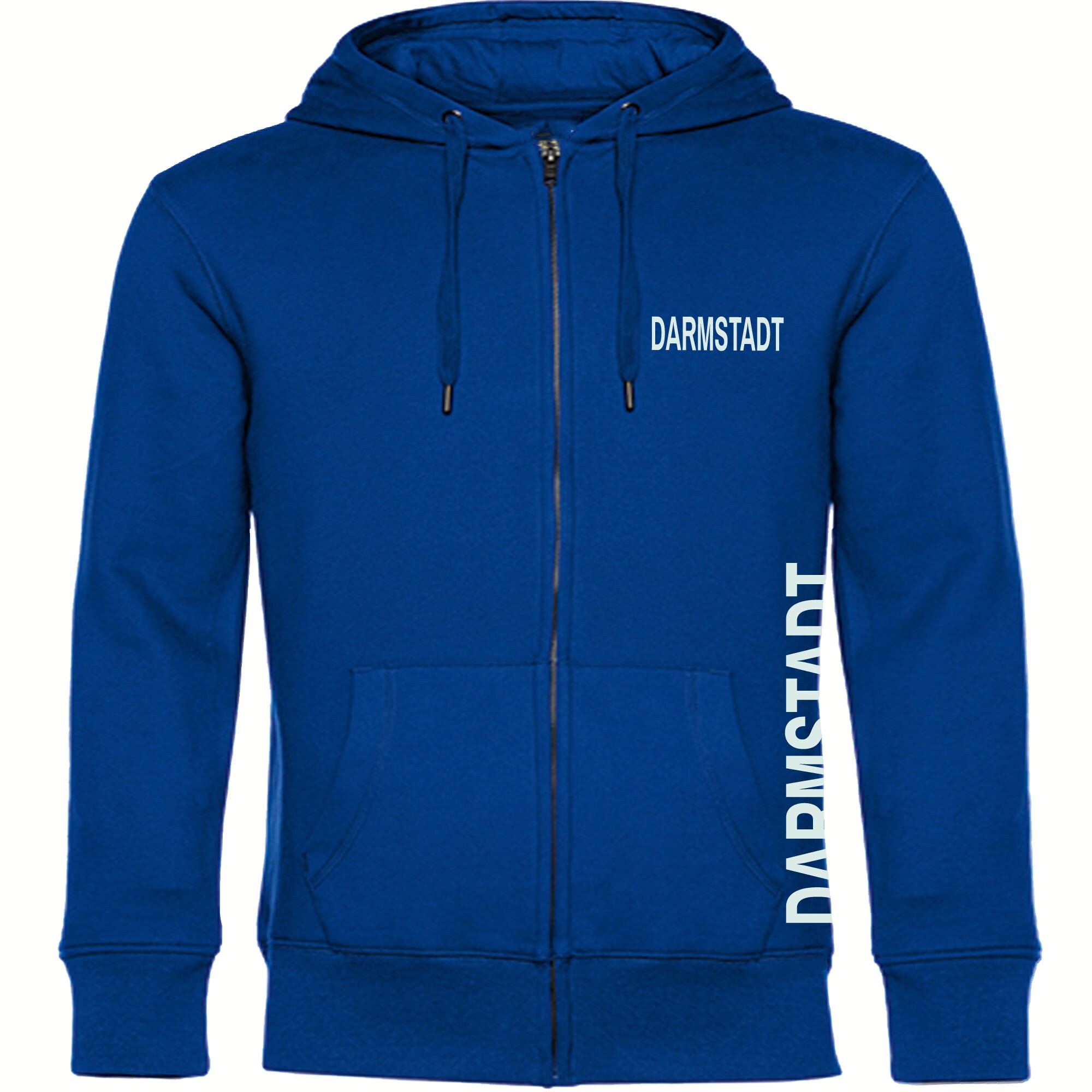 multifanshop Kapuzen Sweatshirt Jacke - Darmstadt - Brust & Seite - Druck wei&szlig; - Sweat - Bild 1