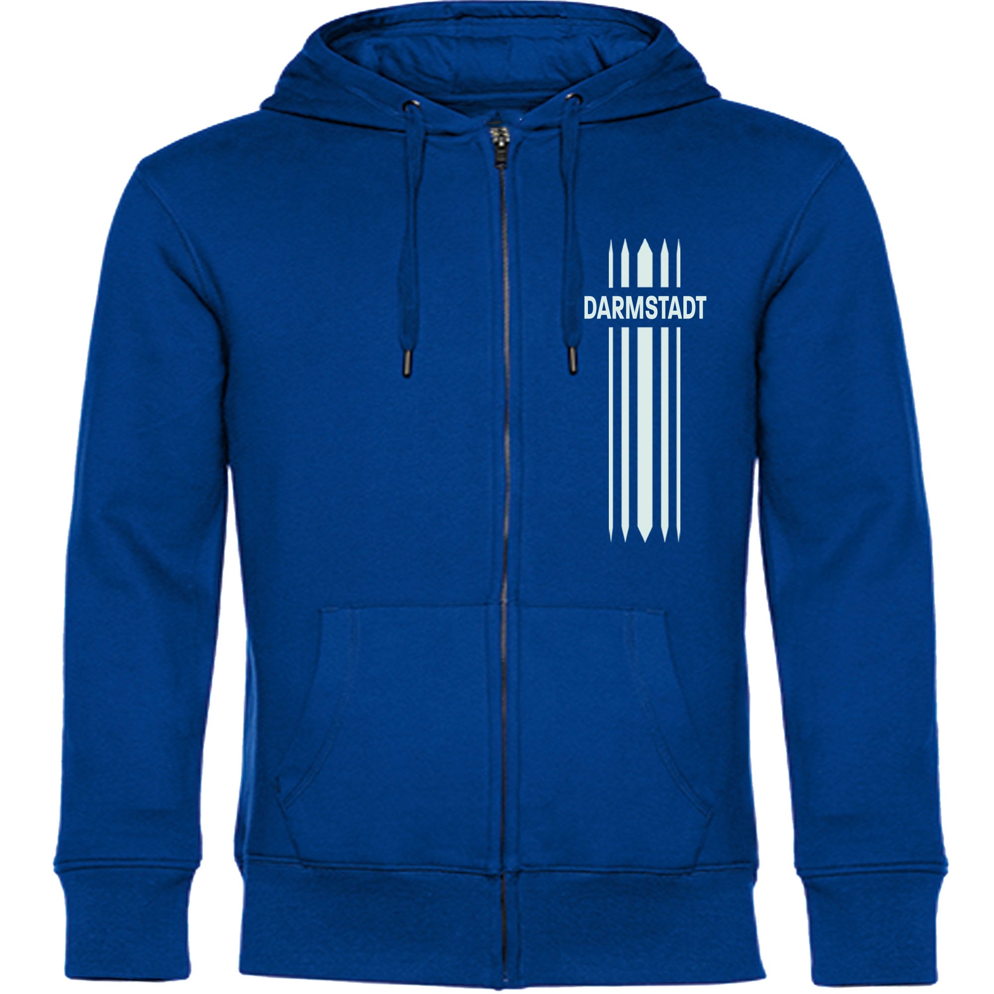 multifanshop Kapuzen Sweatshirt Jacke - Darmstadt - Streifen - Druck wei&szlig; - Sweat - Bild 1
