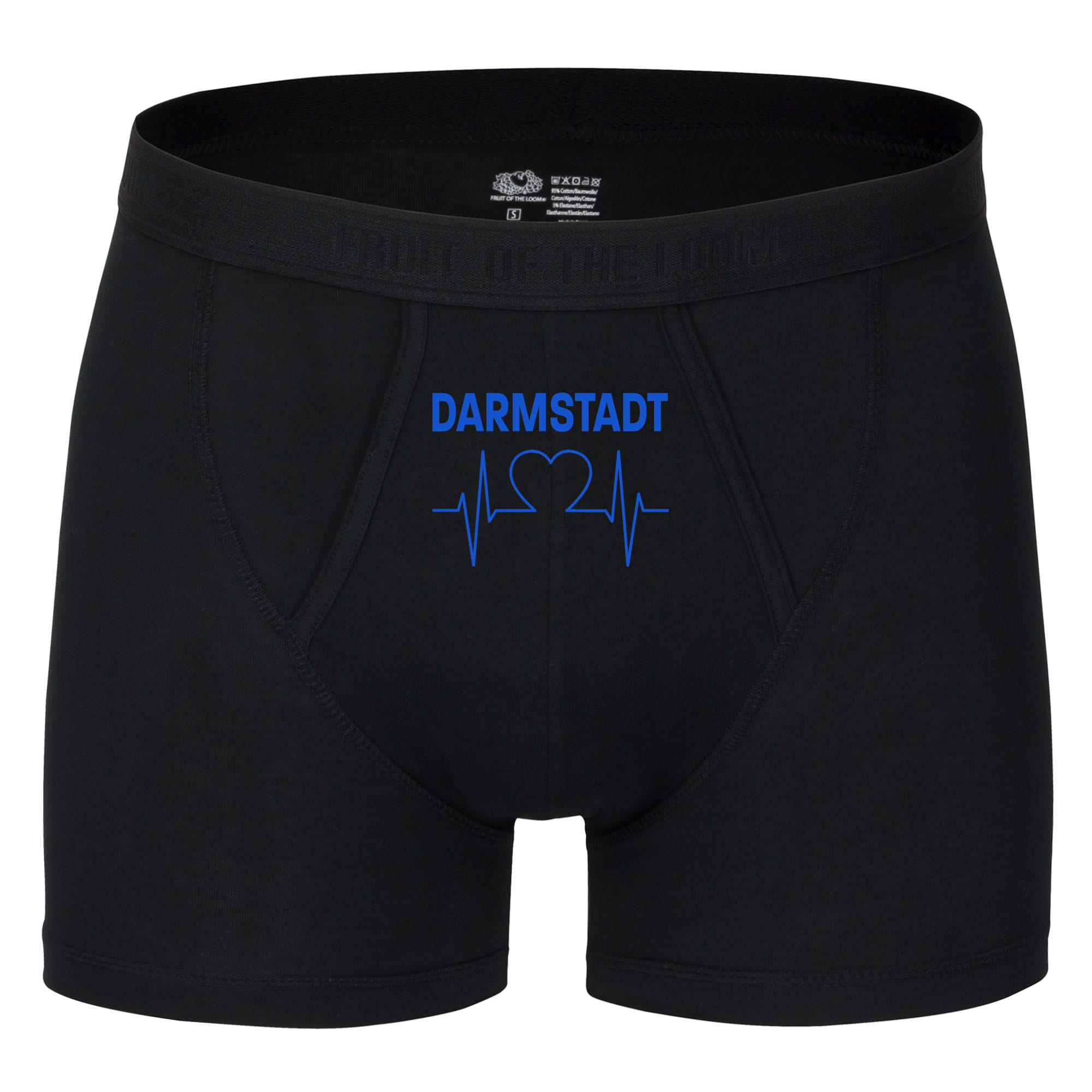 multifanshop Herren Boxer Short - Darmstadt - Herzschlag - Druck blau - Unterw&auml;sche - Bild 1