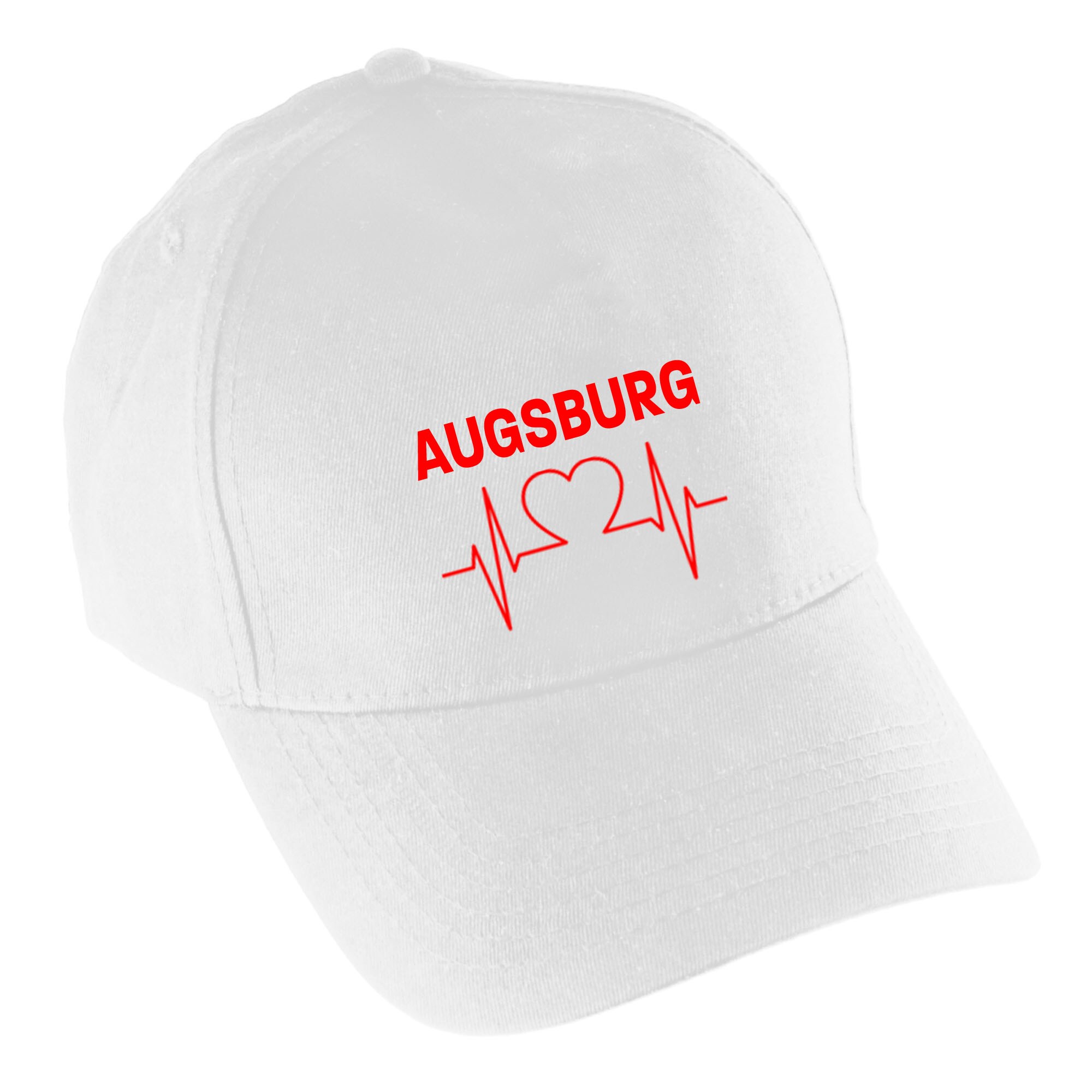 multifanshop Baseballcap - Augsburg - Herzschlag - Druck rot - M&uuml;tze - Bild 1