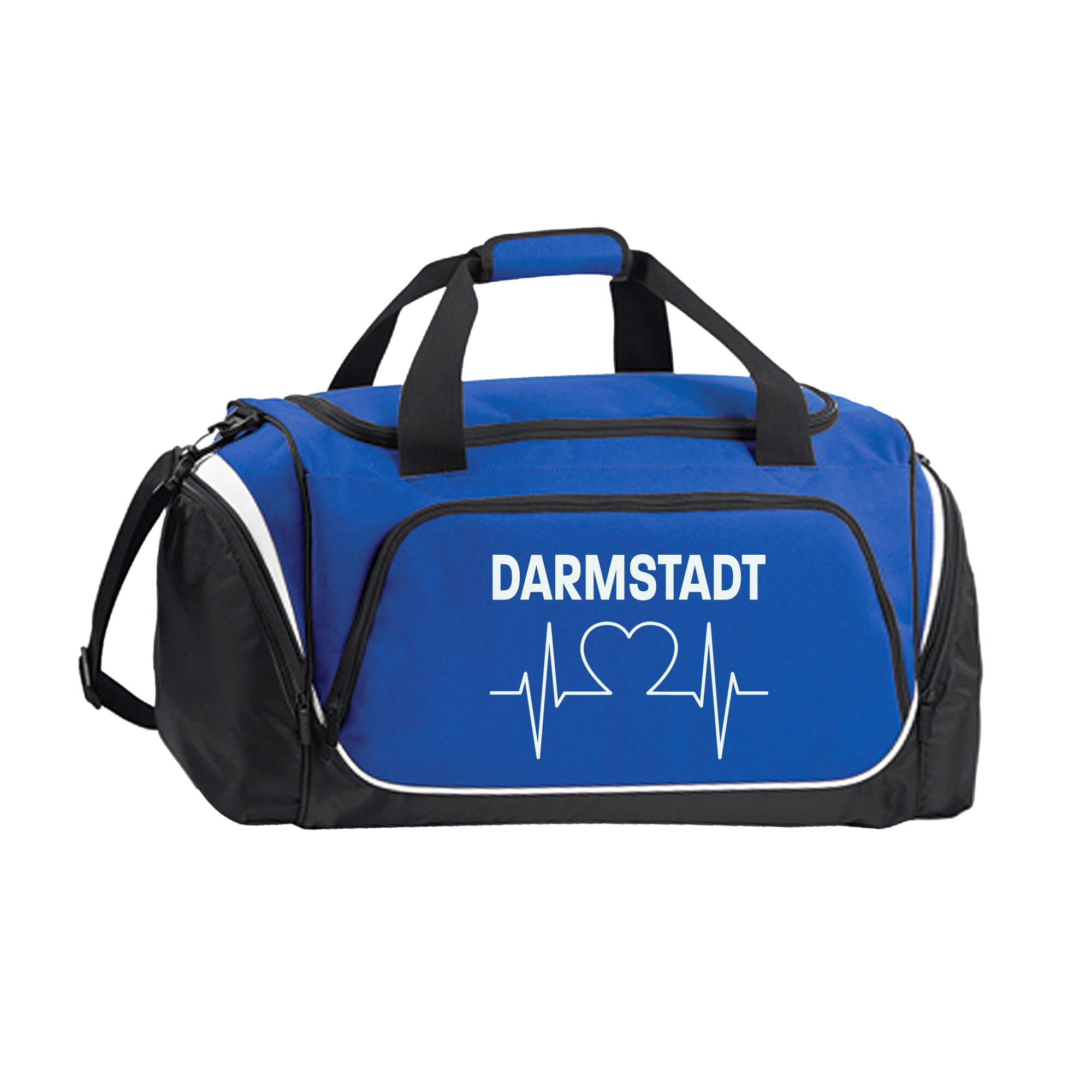 multifanshop Sporttasche - Darmstadt - Herzschlag - Druck wei&szlig; - Tasche - Bild 1