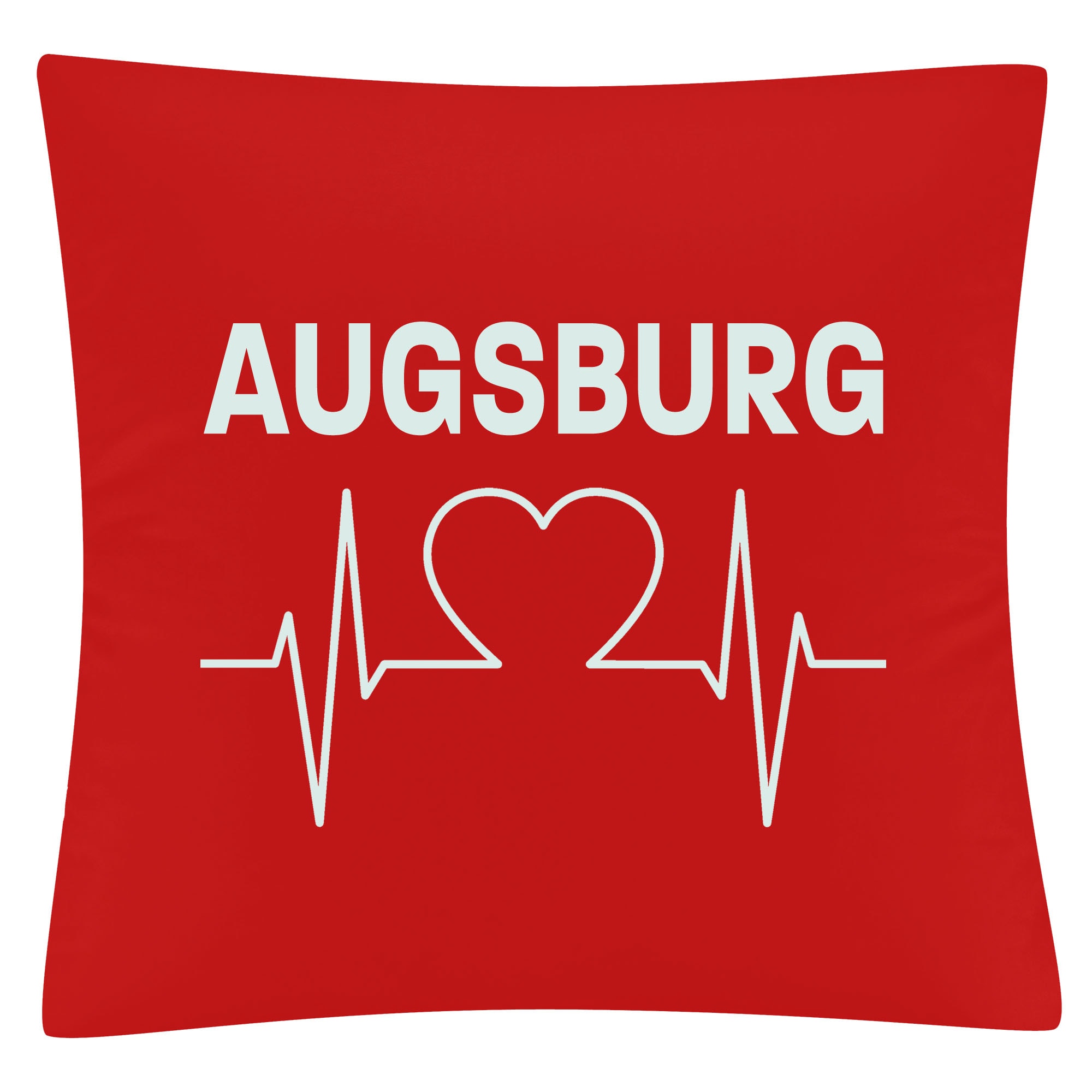 multifanshop Kissenbezug - Augsburg - Herzschlag - Druck wei&szlig; - Kissen - Bild 1