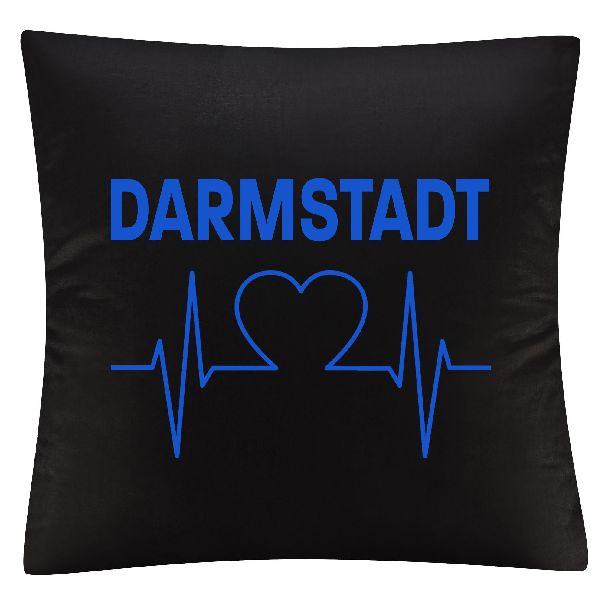 multifanshop Kissenbezug - Darmstadt - Herzschlag - Druck blau - Kissen - Bild 1