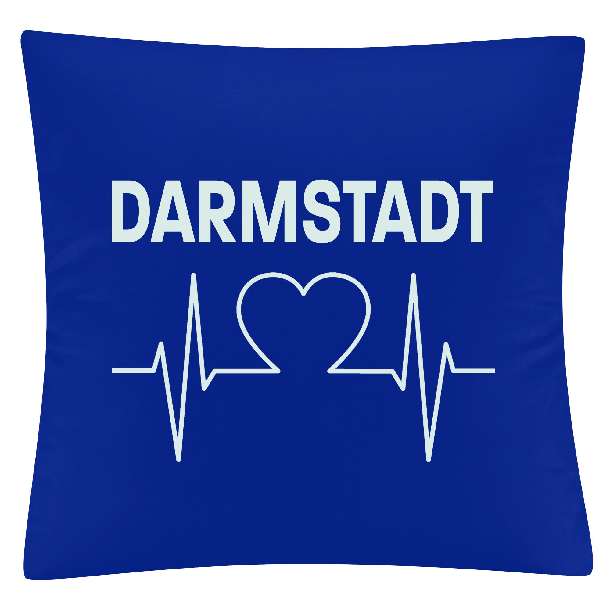 multifanshop Kissenbezug - Darmstadt - Herzschlag - Druck wei&szlig; - Kissen - Bild 1