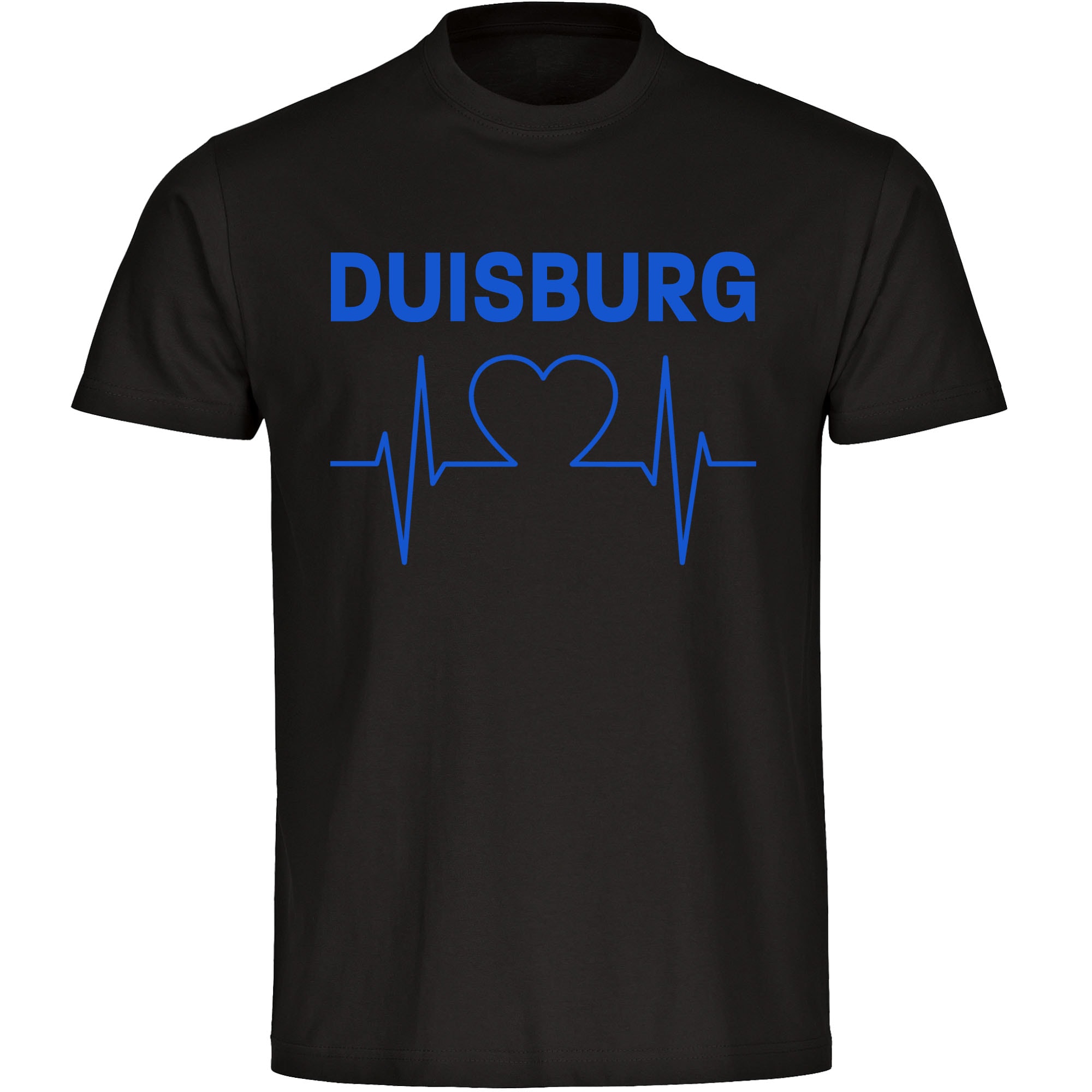 multifanshop Herren T-Shirt - Duisburg - Herzschlag - Druck blau - M&auml;nner - Bild 1