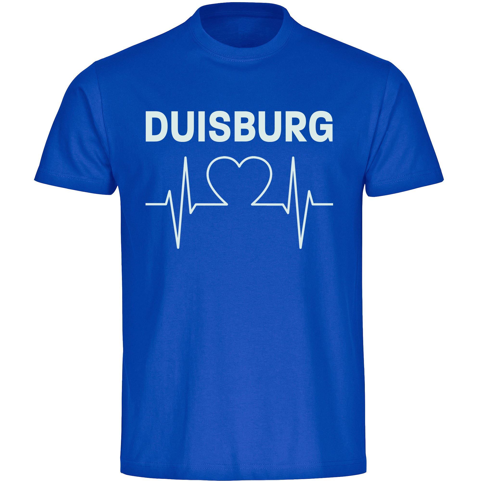 multifanshop Herren T-Shirt - Duisburg - Herzschlag - Druck wei&szlig; - M&auml;nner - Bild 1