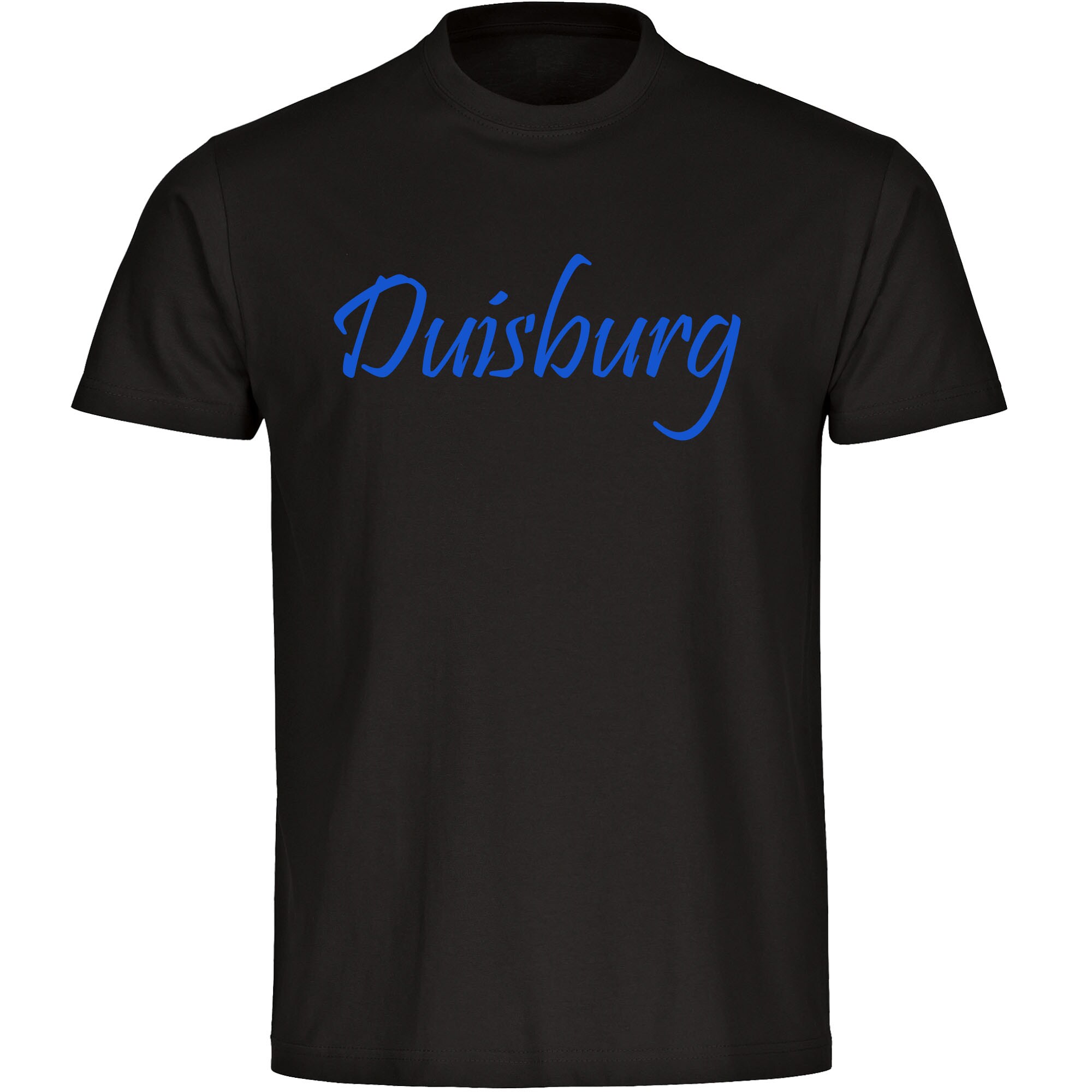 multifanshop Herren T-Shirt - Duisburg - Schriftzug - Druck blau - M&auml;nner - Bild 1