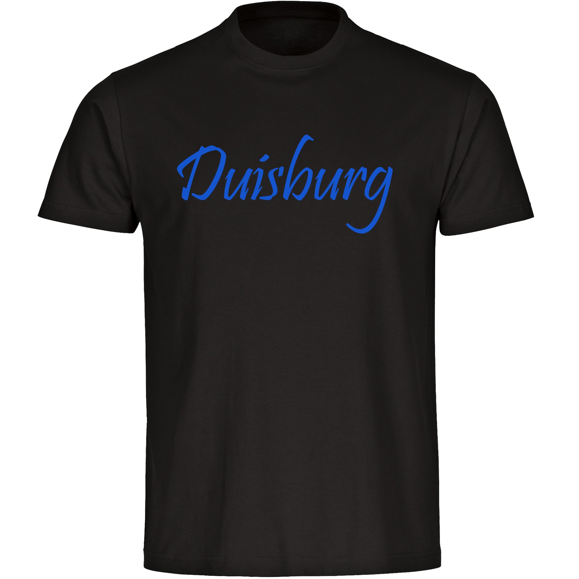 multifanshop Herren T-Shirt - Duisburg - Schriftzug - Druck blau - M&auml;nner - Bild 1