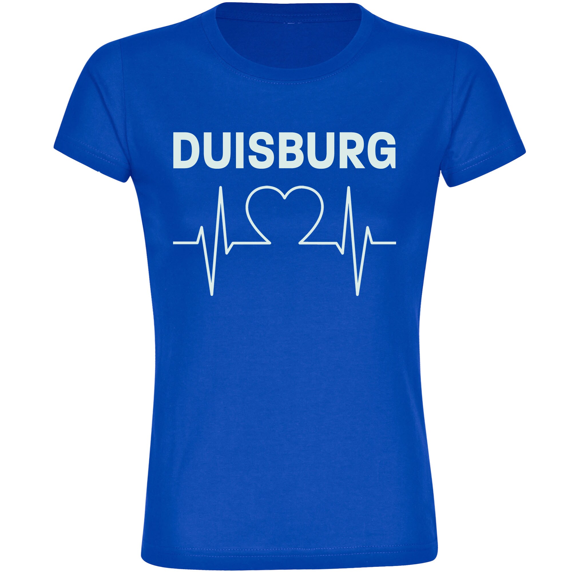 multifanshop Damen T-Shirt - Duisburg - Herzschlag - Druck wei&szlig; - Frauen - Bild 1