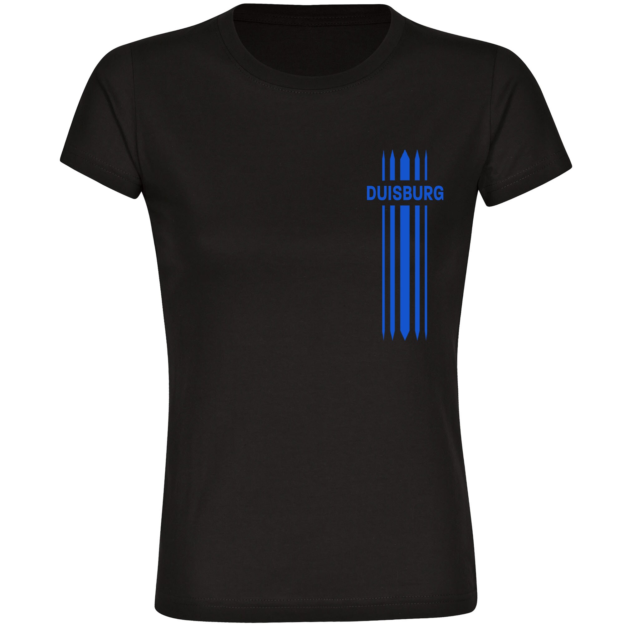 multifanshop Damen T-Shirt - Duisburg - Streifen - Druck blau - Frauen - Bild 1