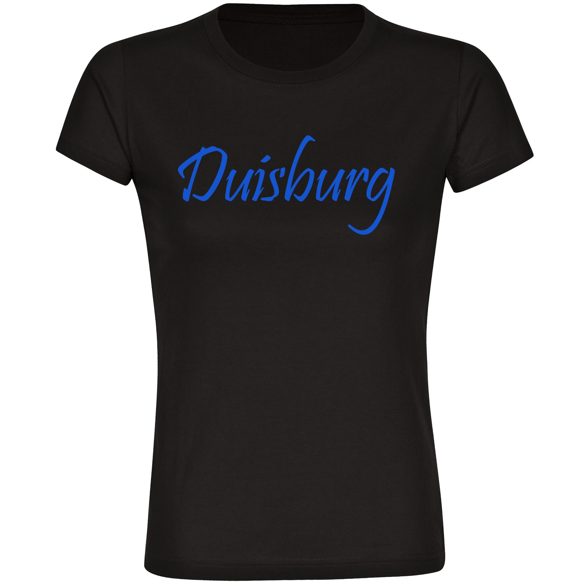 multifanshop Damen T-Shirt - Duisburg - Schriftzug - Druck blau - Frauen - Bild 1