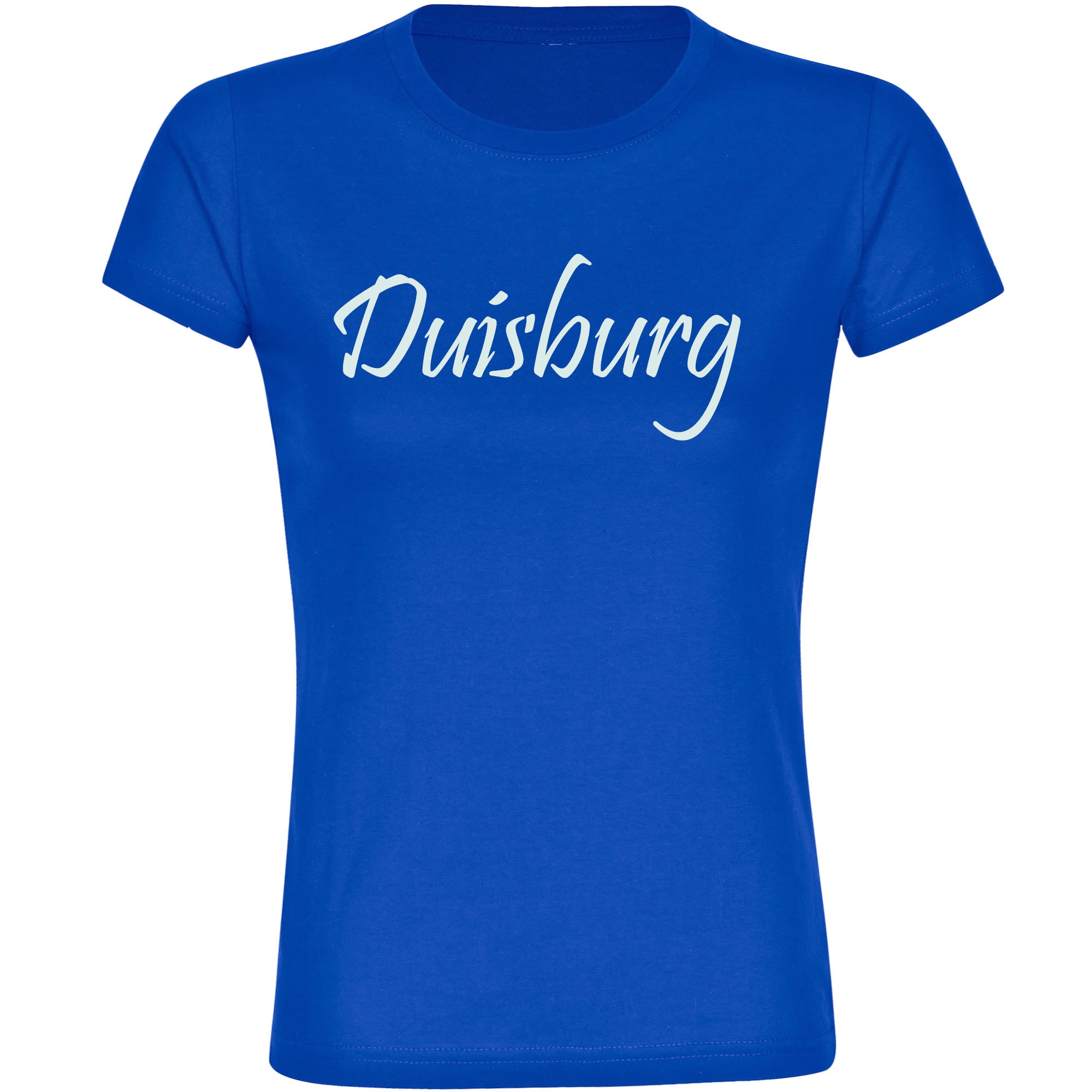 multifanshop Damen T-Shirt - Duisburg - Schriftzug - Druck wei&szlig; - Frauen - Bild 1