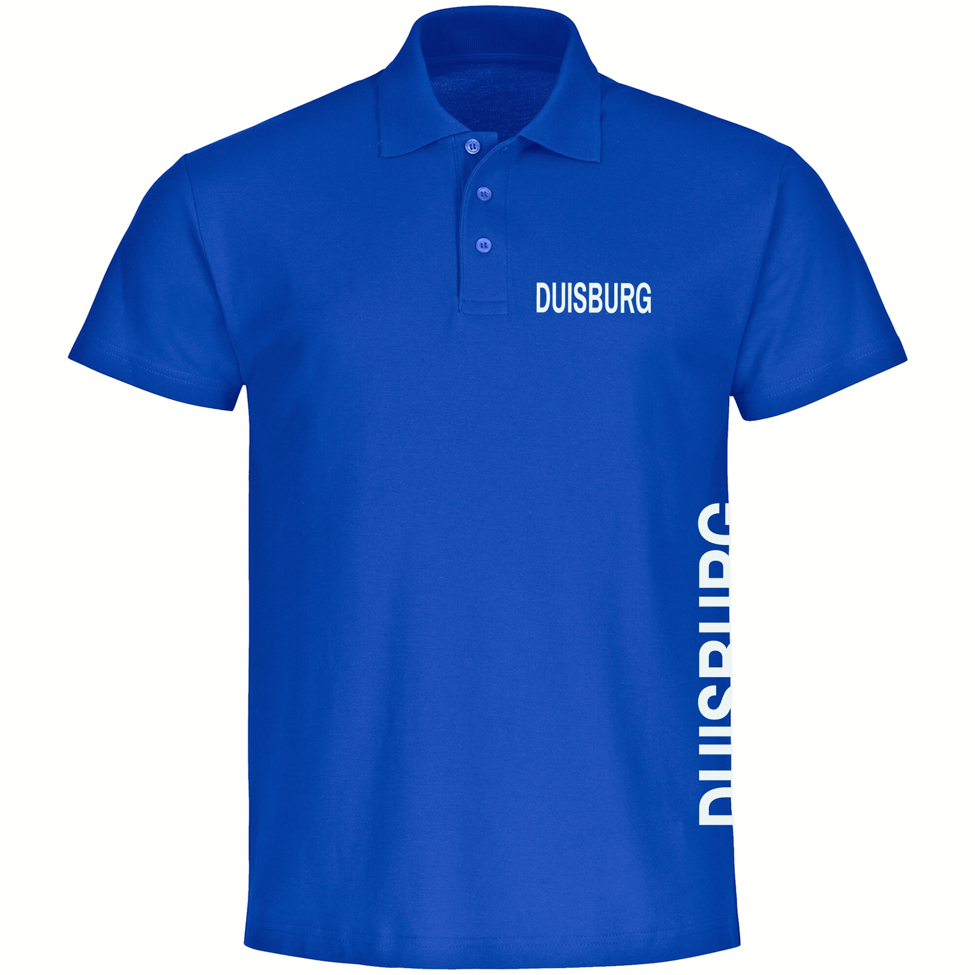 multifanshop Poloshirt - Duisburg - Brust & Seite - Druck wei&szlig; - Polo - Bild 1