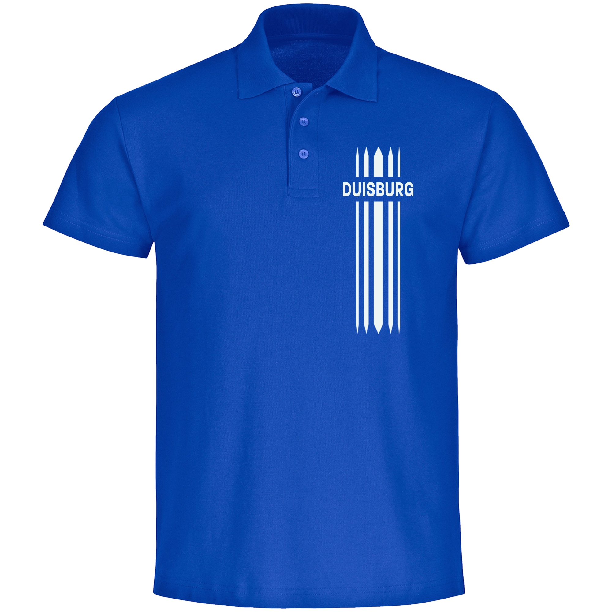 multifanshop Poloshirt - Duisburg - Streifen - Druck wei&szlig; - Polo - Bild 1