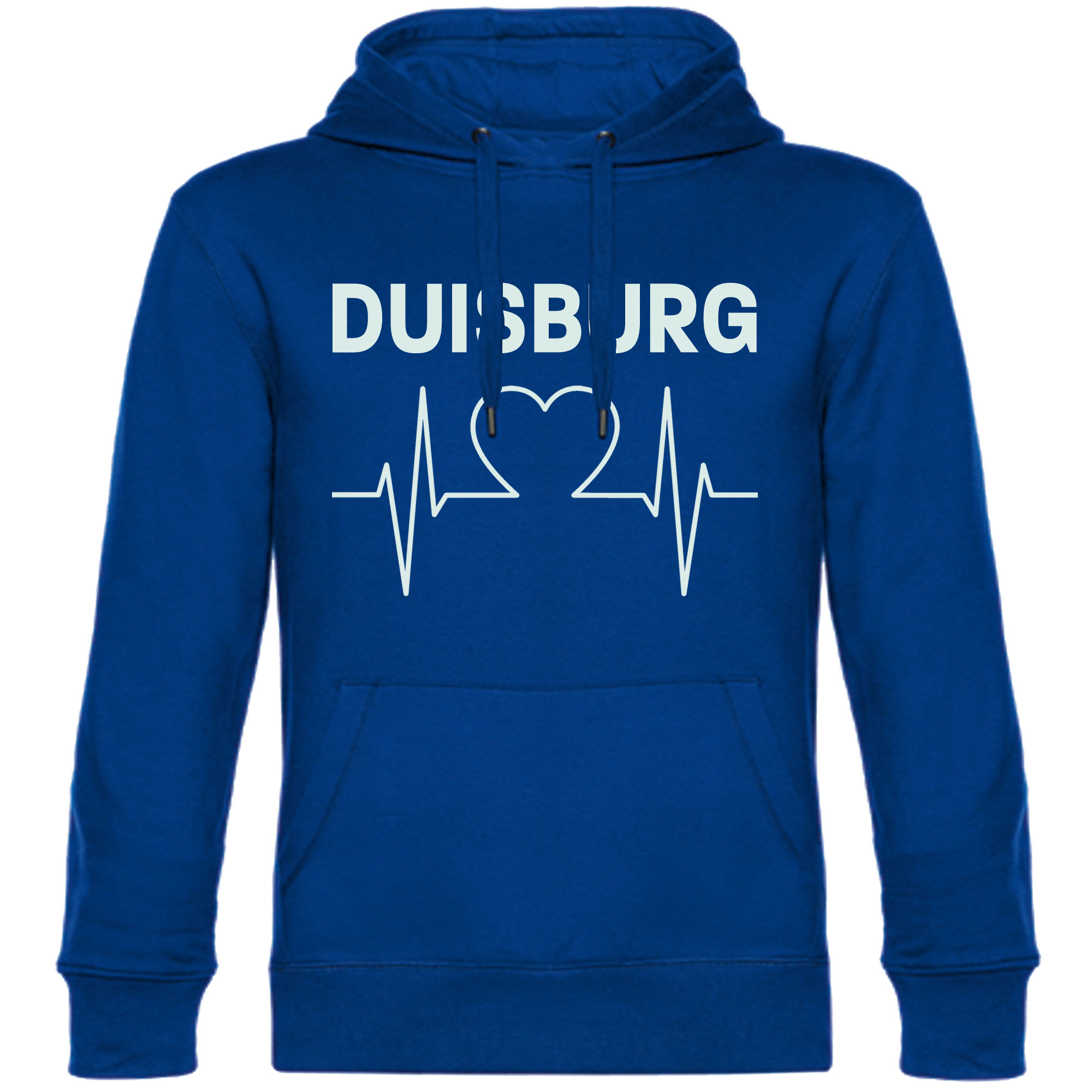 multifanshop Kapuzen Sweatshirt - Duisburg - Herzschlag - Druck wei&szlig; - Hoodie - Bild 1