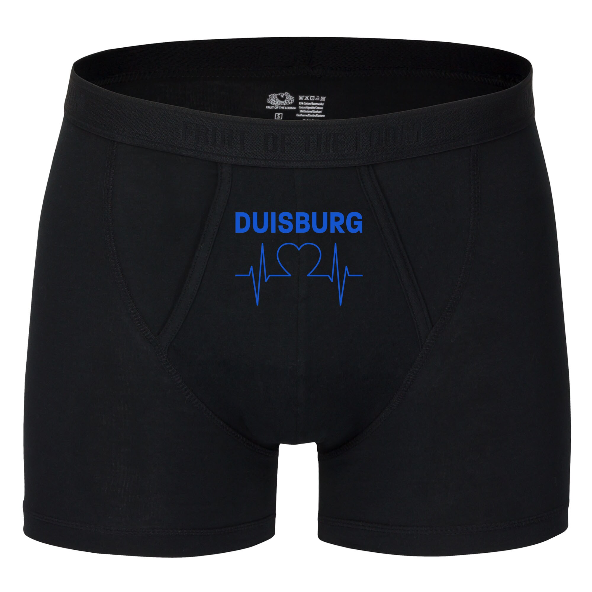 multifanshop Herren Boxer Short - Duisburg - Herzschlag - Druck blau - Unterw&auml;sche - Bild 1