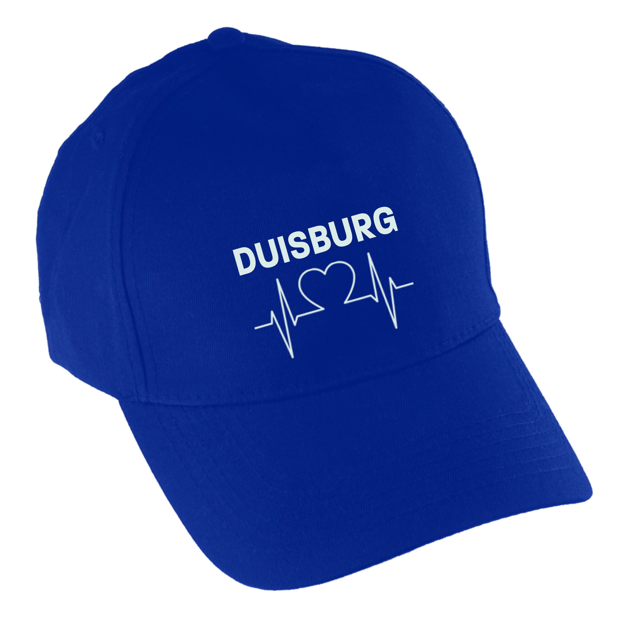 multifanshop Baseballcap - Duisburg - Herzschlag - Druck wei&szlig; - M&uuml;tze - Bild 1