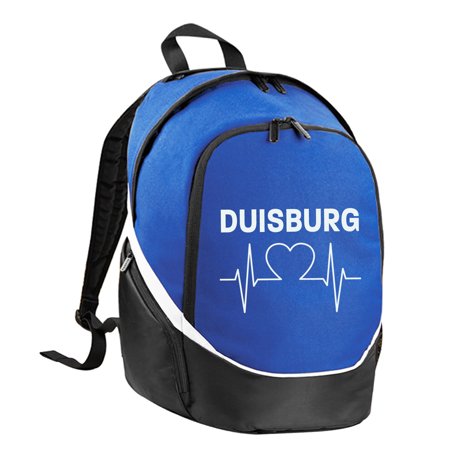 multifanshop Rucksack - Duisburg - Herzschlag - Druck wei&szlig; - Tasche - Bild 1