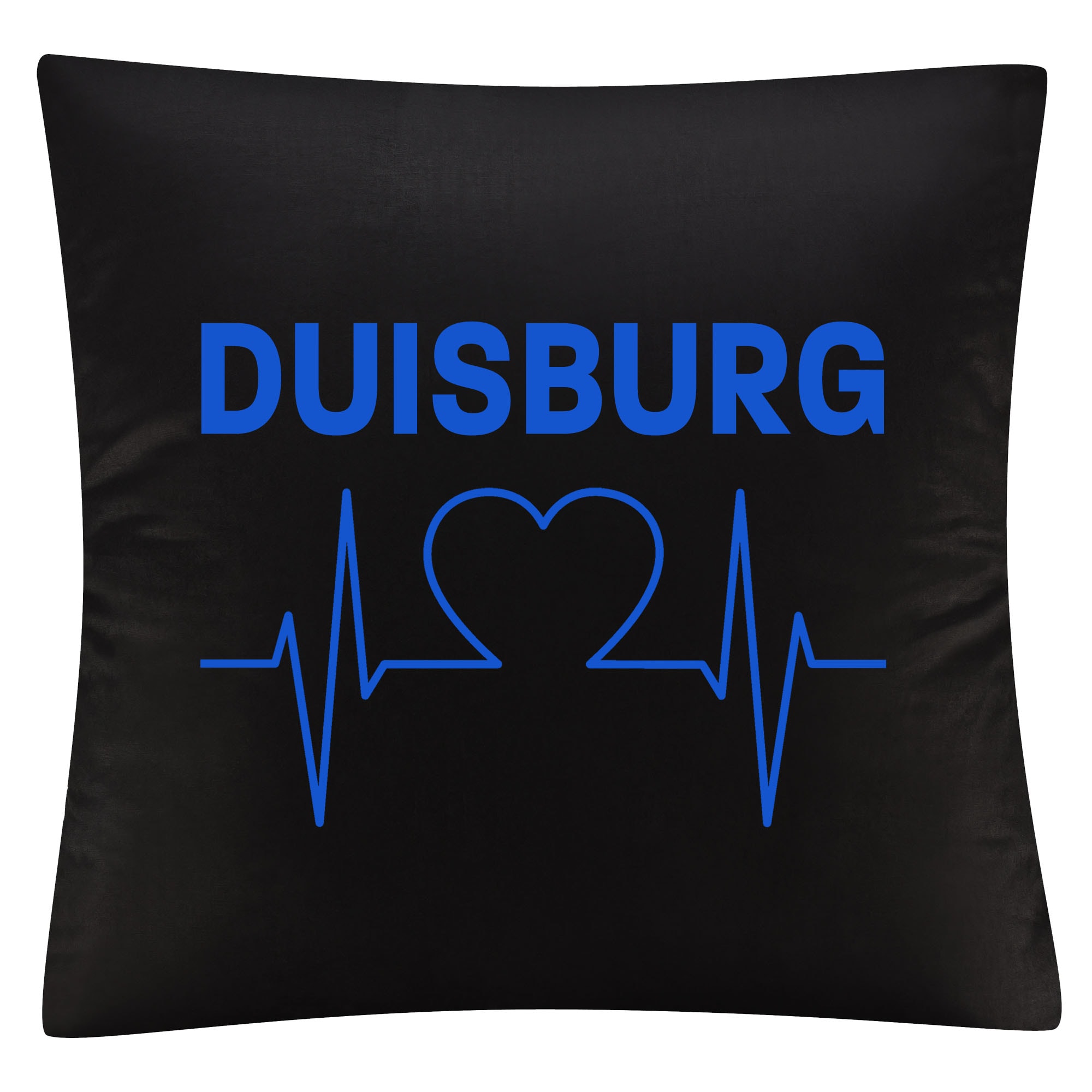 multifanshop Kissenbezug - Duisburg - Herzschlag - Druck blau - Kissen - Bild 1
