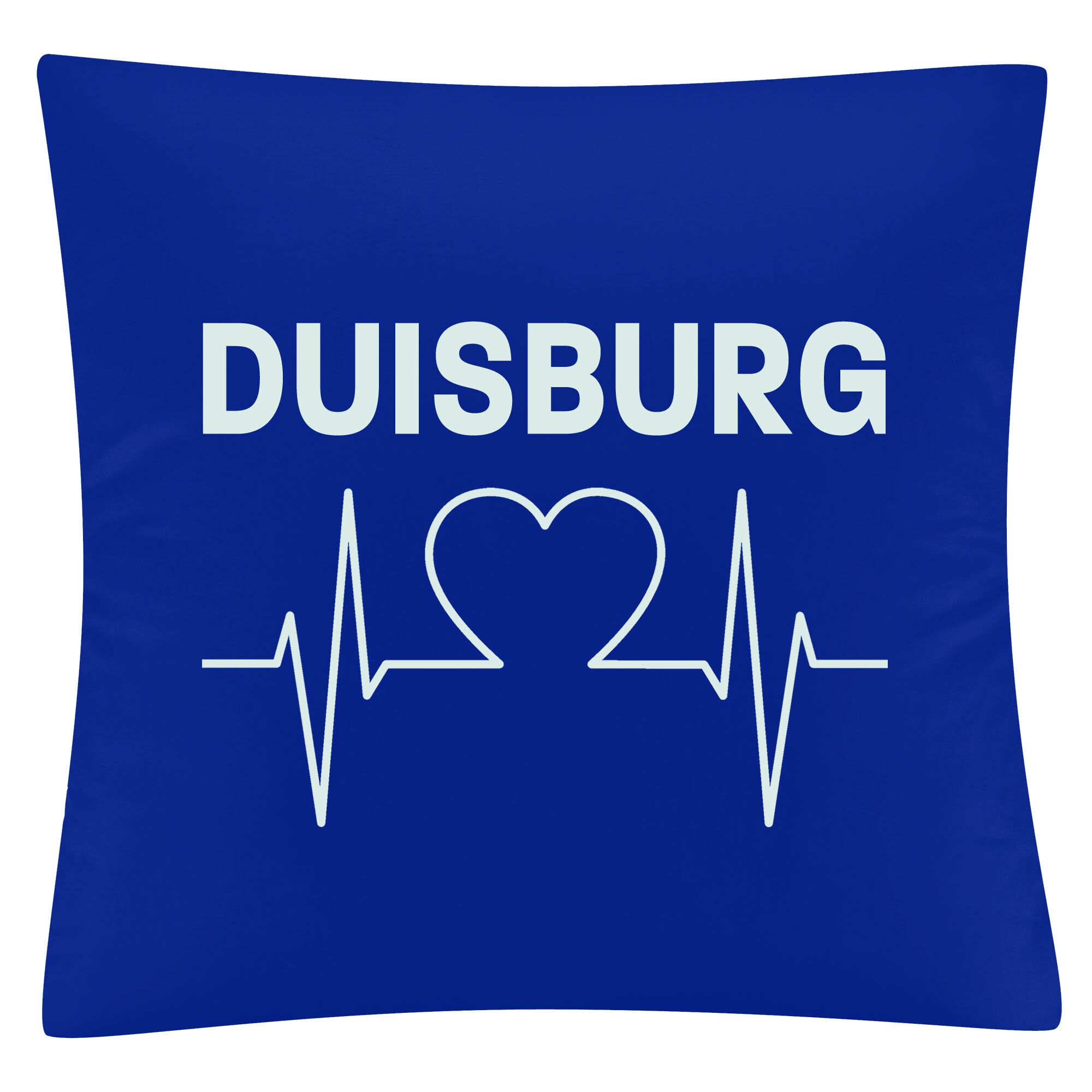 multifanshop Kissenbezug - Duisburg - Herzschlag - Druck wei&szlig; - Kissen - Bild 1