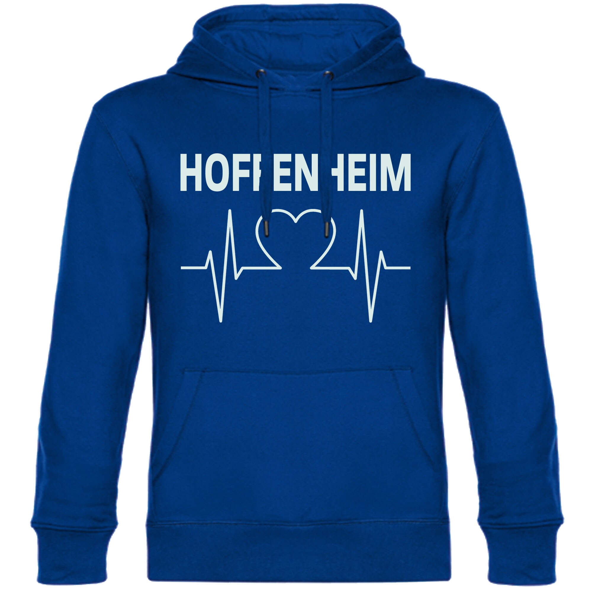 multifanshop Kapuzen Sweatshirt - Hoffenheim - Herzschlag - Druck wei&szlig; - Hoodie - Bild 1