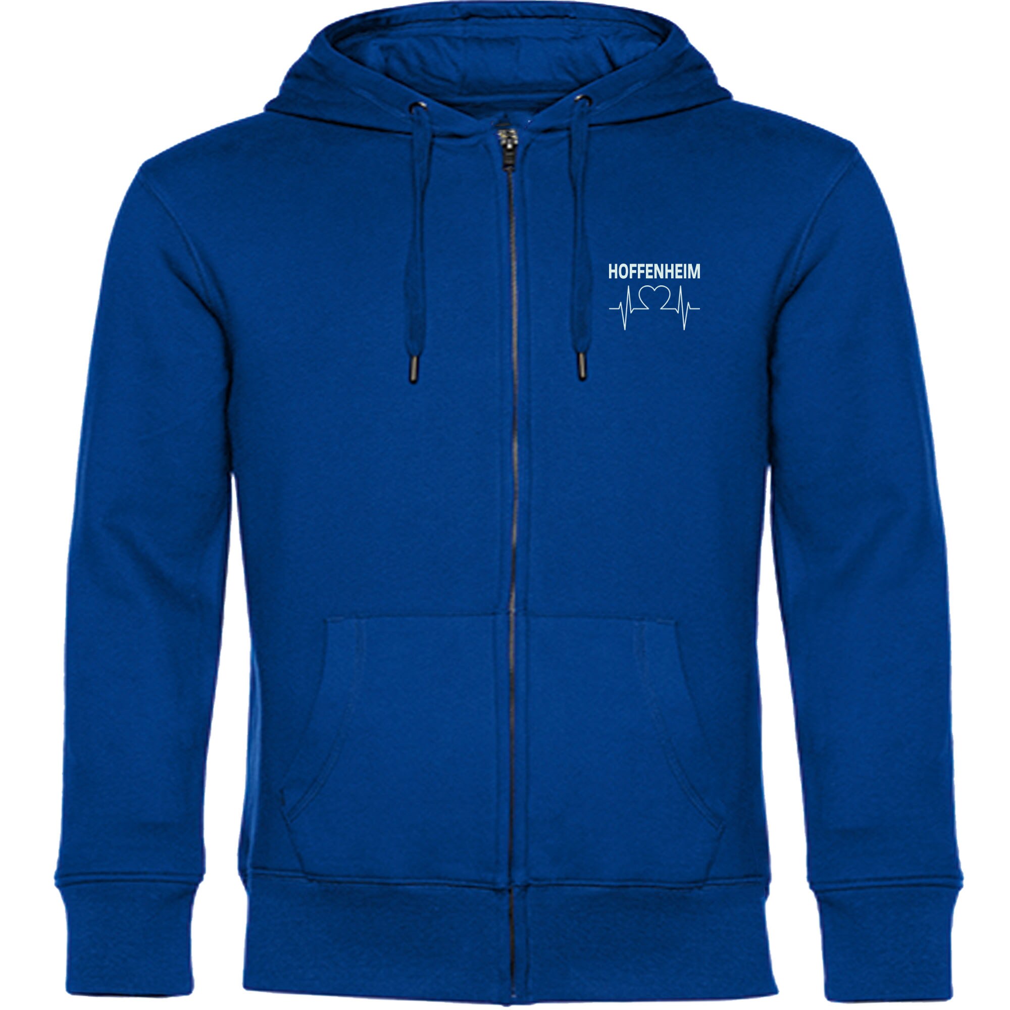 multifanshop Kapuzen Sweatshirt Jacke - Hoffenheim - Herzschlag - Druck wei&szlig; - Sweat - Bild 1