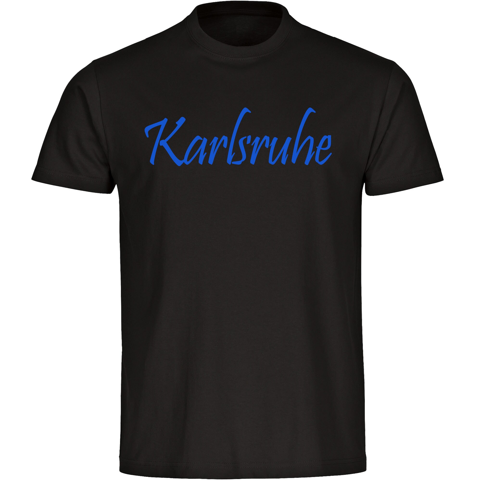 multifanshop Herren T-Shirt - Karlsruhe - Schriftzug - Druck blau - M&auml;nner - Bild 1