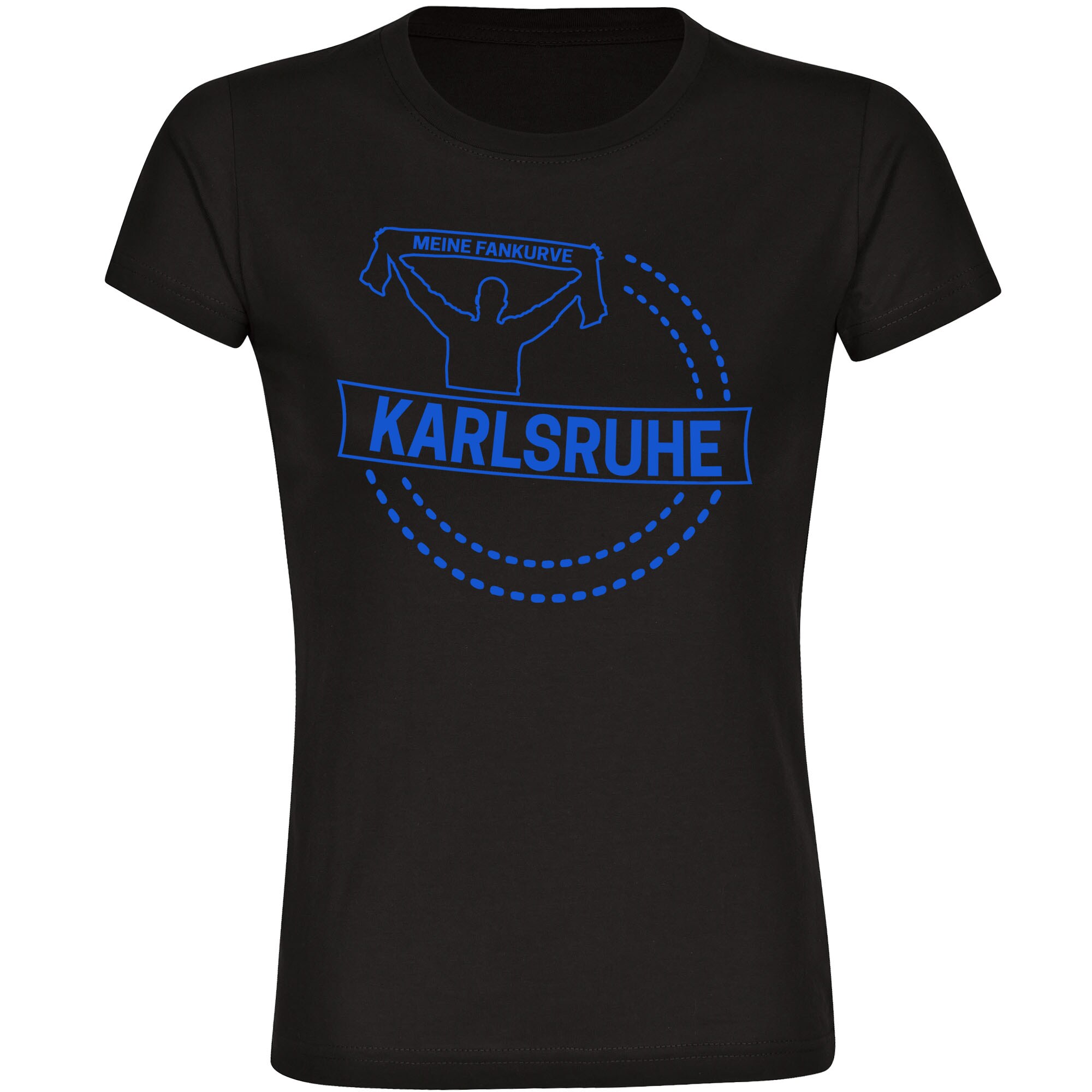 multifanshop Damen T-Shirt - Karlsruhe - Meine Fankurve - Druck blau - Frauen - Bild 1