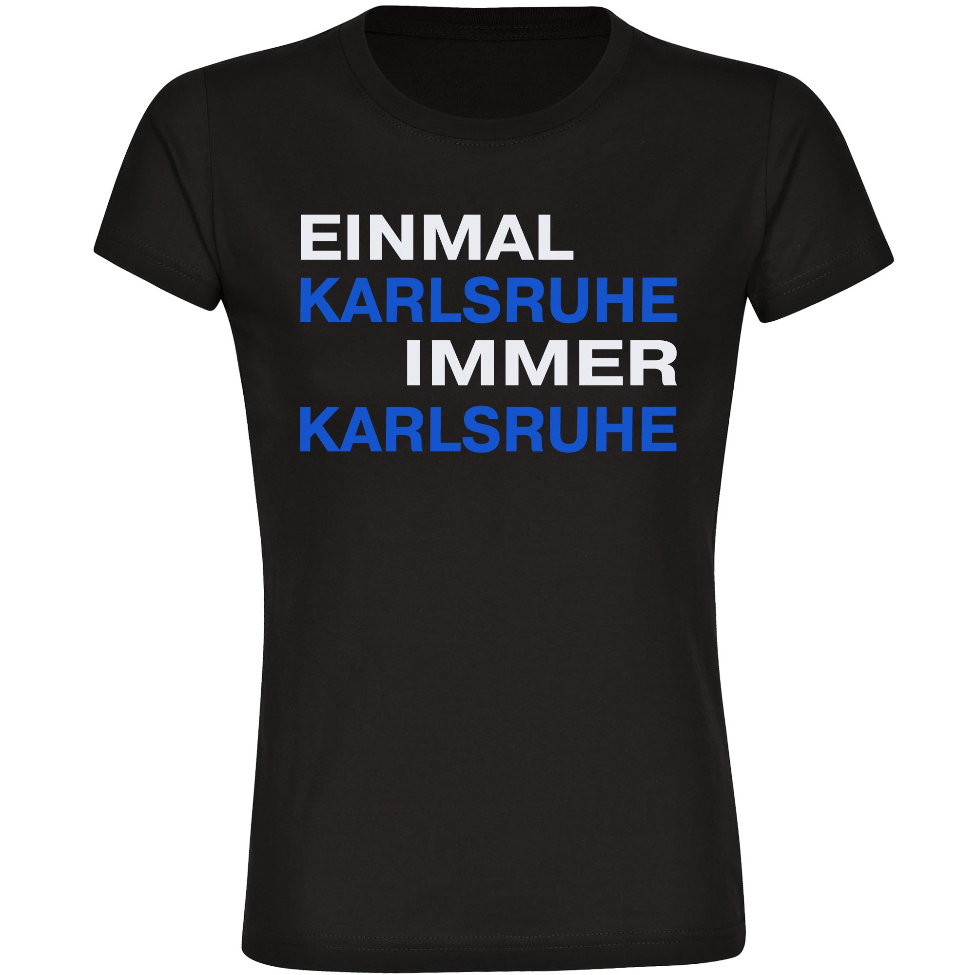 multifanshop Damen T-Shirt - Karlsruhe - Einmal Immer - Druck blau - Frauen - Bild 1