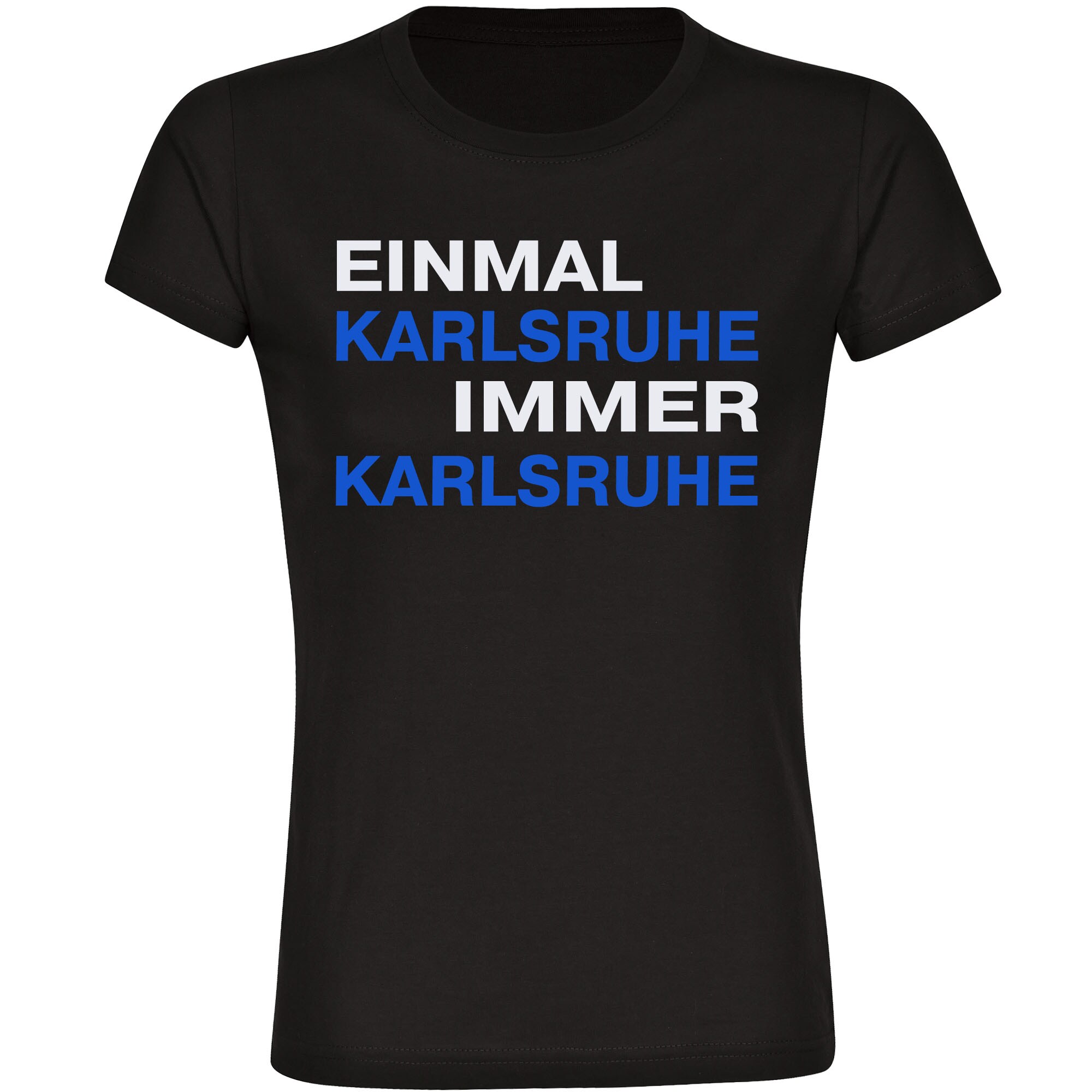 multifanshop Damen T-Shirt - Karlsruhe - Einmal Immer - Druck blau - Frauen - Bild 1