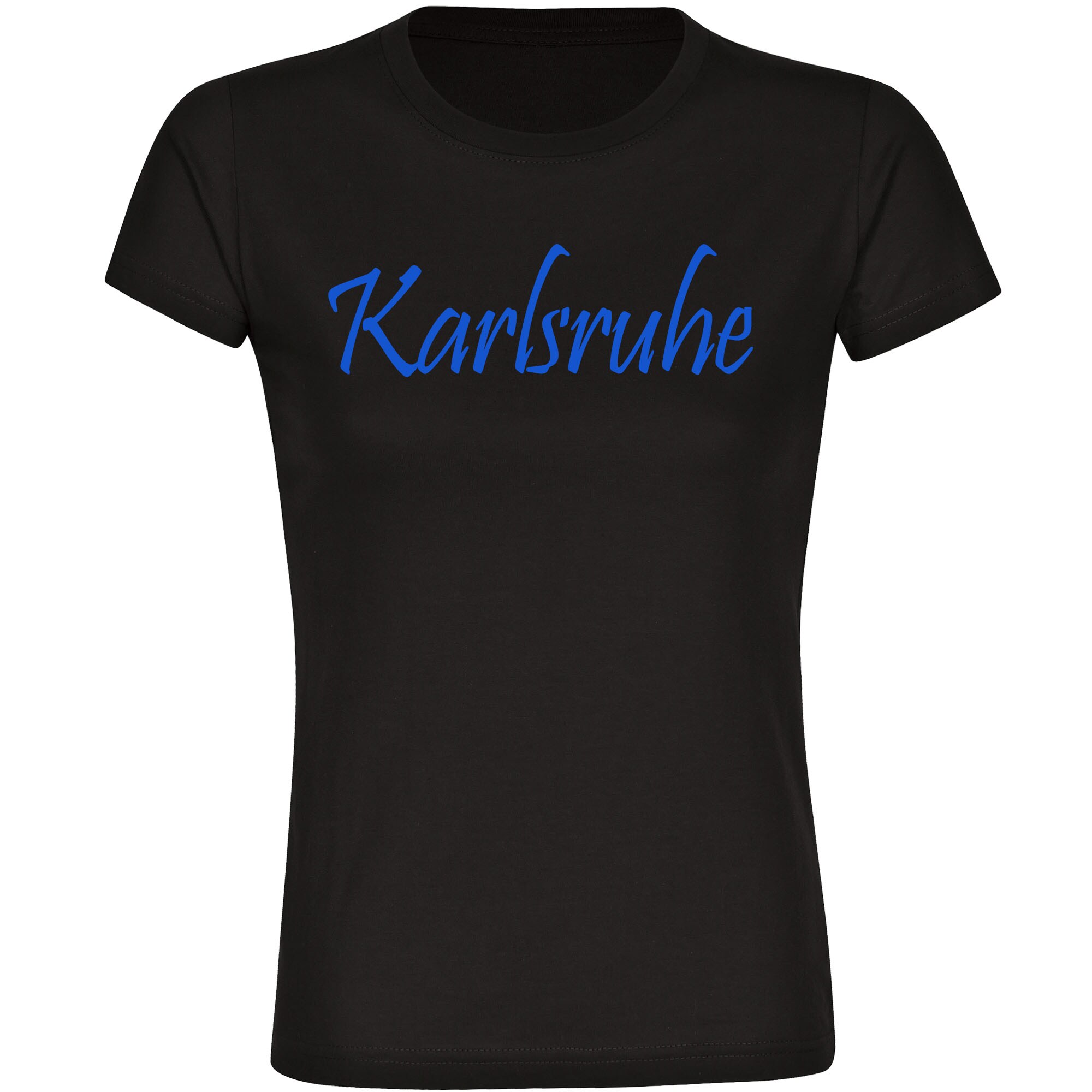 multifanshop Damen T-Shirt - Karlsruhe - Schriftzug - Druck blau - Frauen - Bild 1