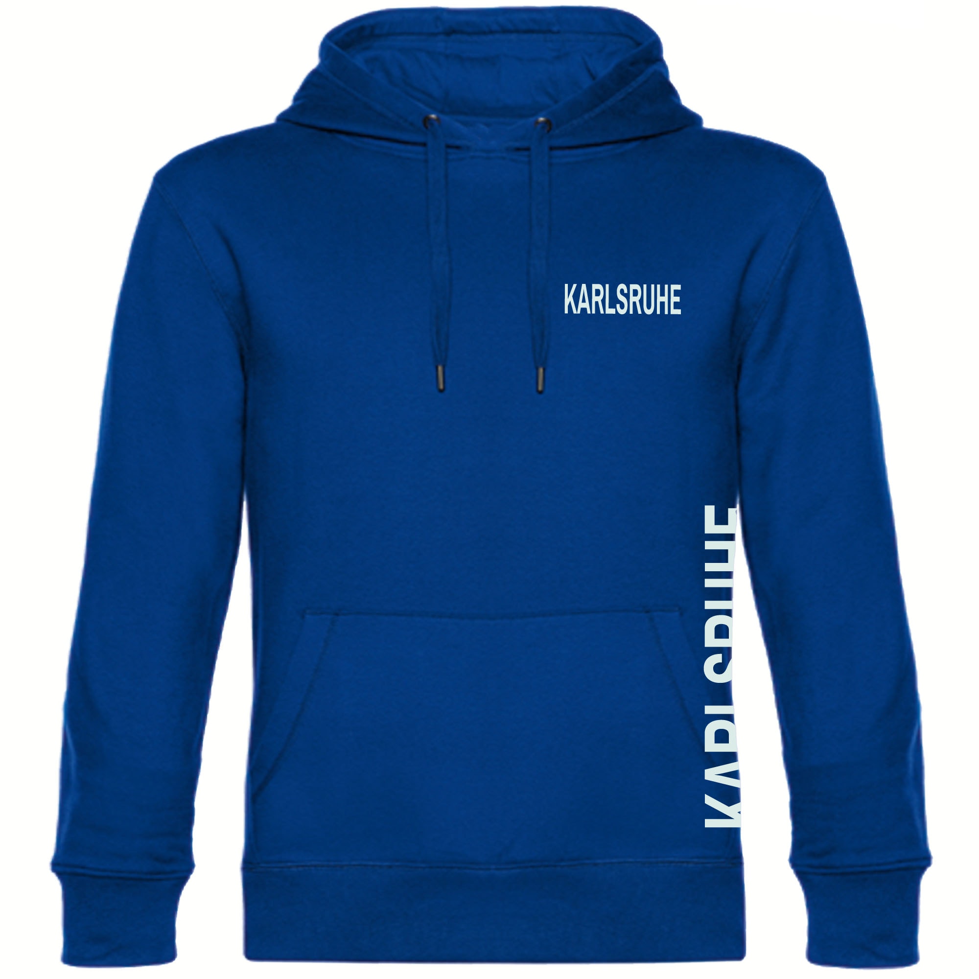 multifanshop Kapuzen Sweatshirt - Karlsruhe - Brust & Seite - Druck wei&szlig; - Hoodie - Bild 1