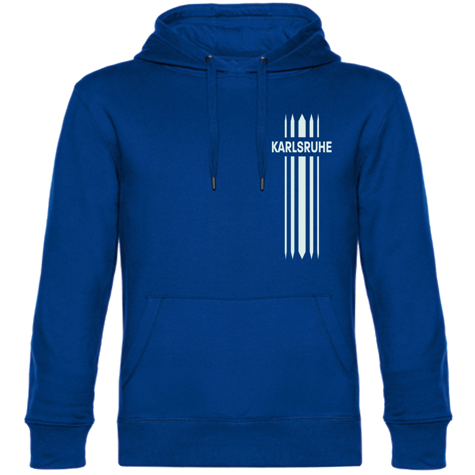 multifanshop Kapuzen Sweatshirt - Karlsruhe - Streifen - Druck wei&szlig; - Hoodie - Bild 1
