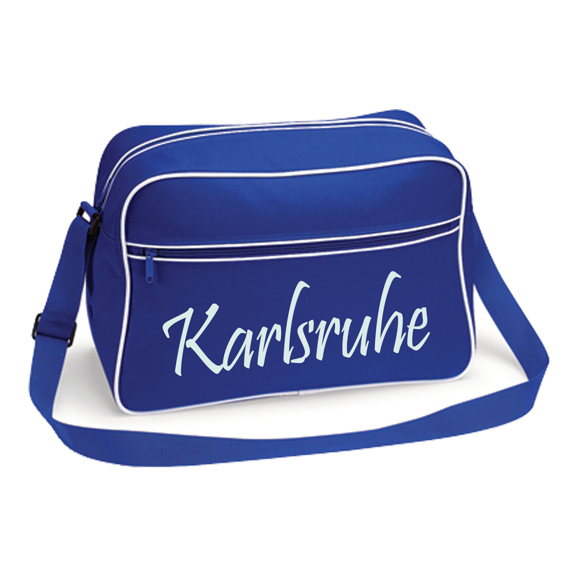 multifanshop Retrotasche - Karlsruhe - Schriftzug - Druck wei&szlig; - Tasche - Bild 1