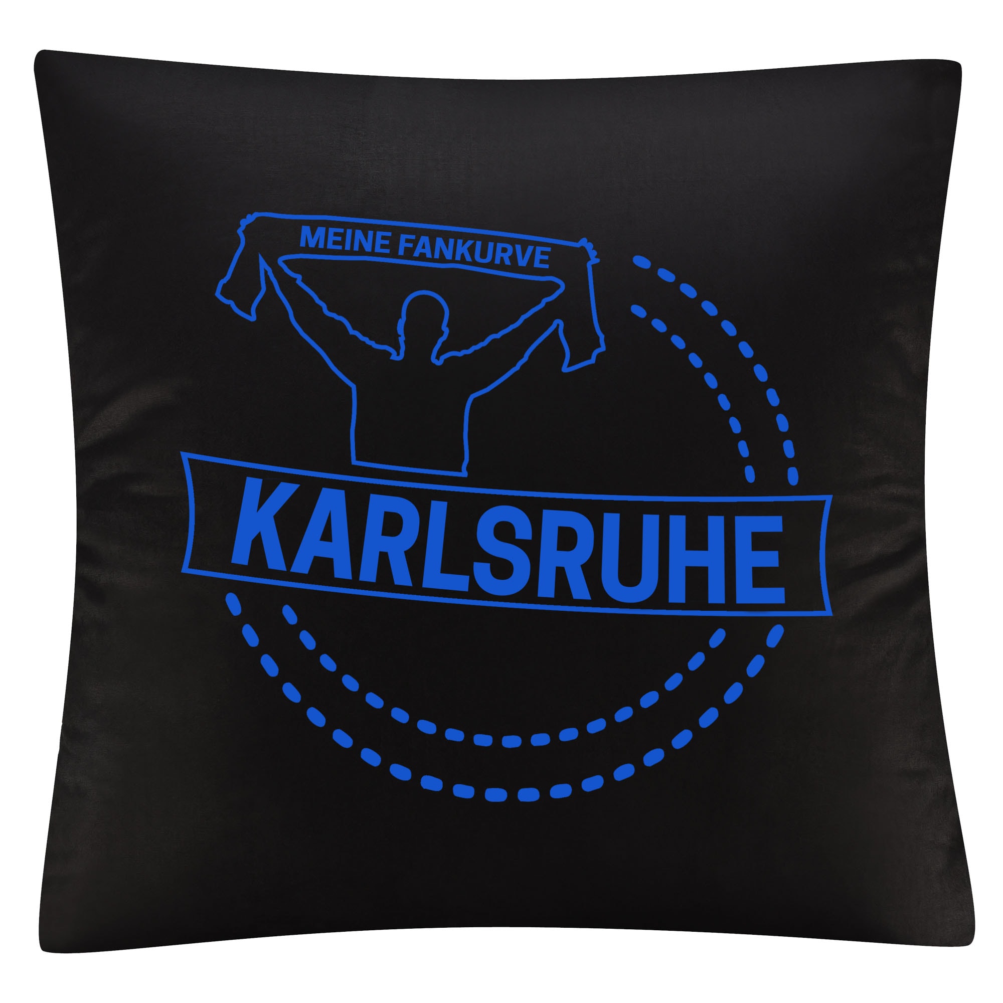 multifanshop Kissenbezug - Karlsruhe - Meine Fankurve - Druck blau - Kissen - Bild 1
