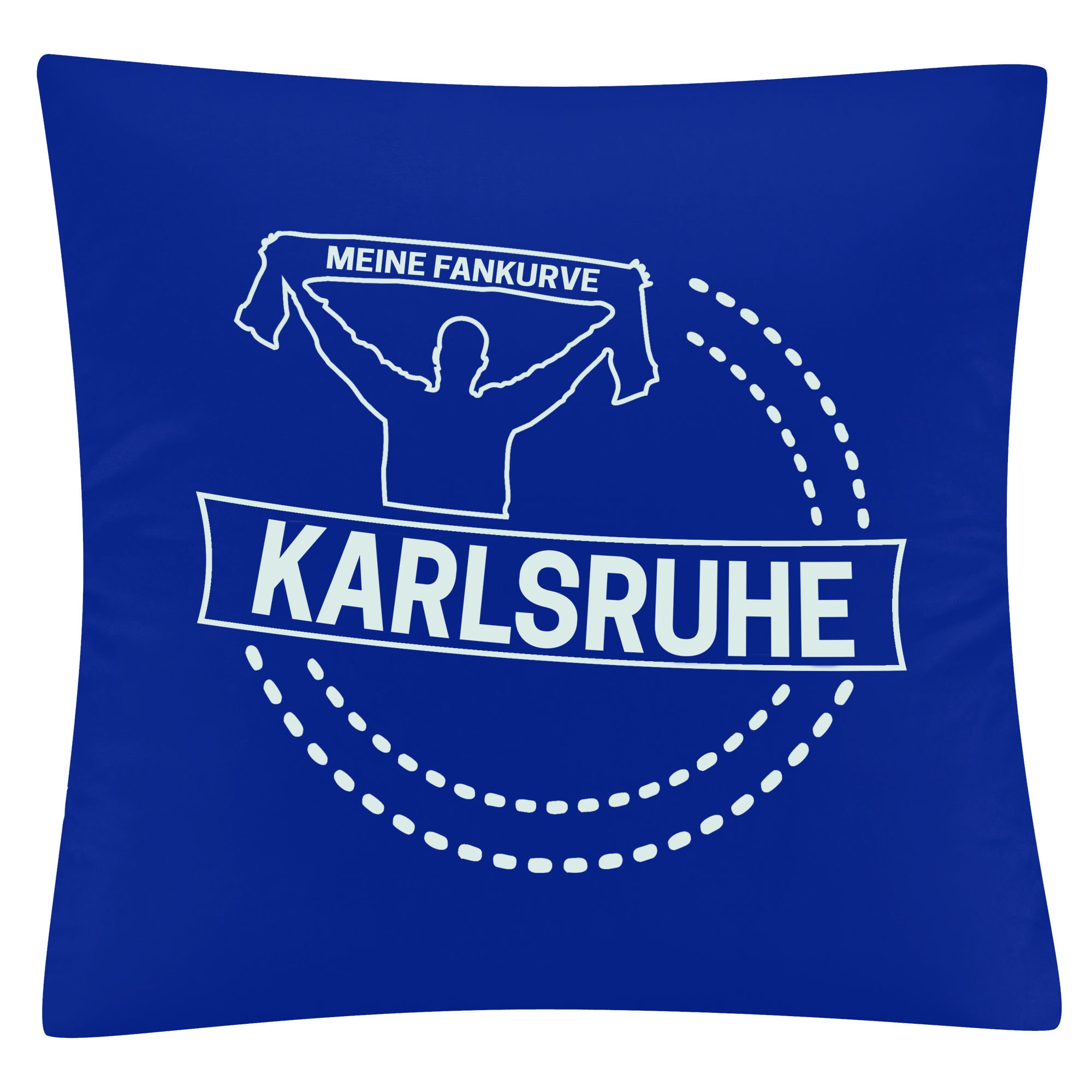 multifanshop Kissenbezug - Karlsruhe - Meine Fankurve - Druck wei&szlig; - Kissen - Bild 1