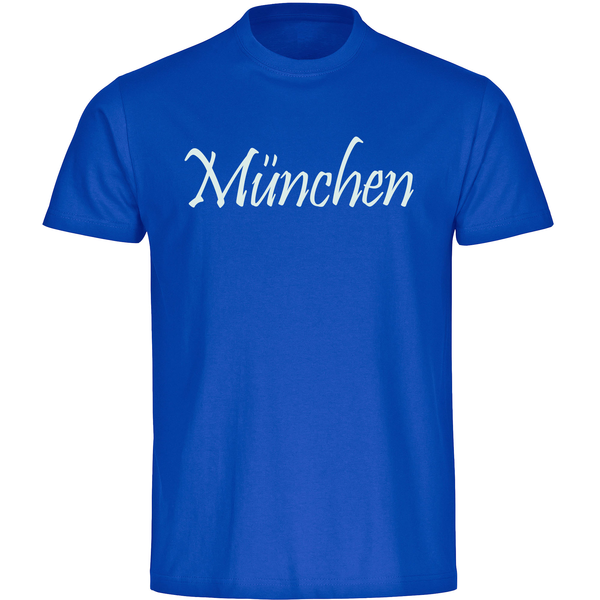 multifanshop Herren T-Shirt - M&uuml;nchen blau - Schriftzug - Druck wei&szlig; - M&auml;nner - Bild 1