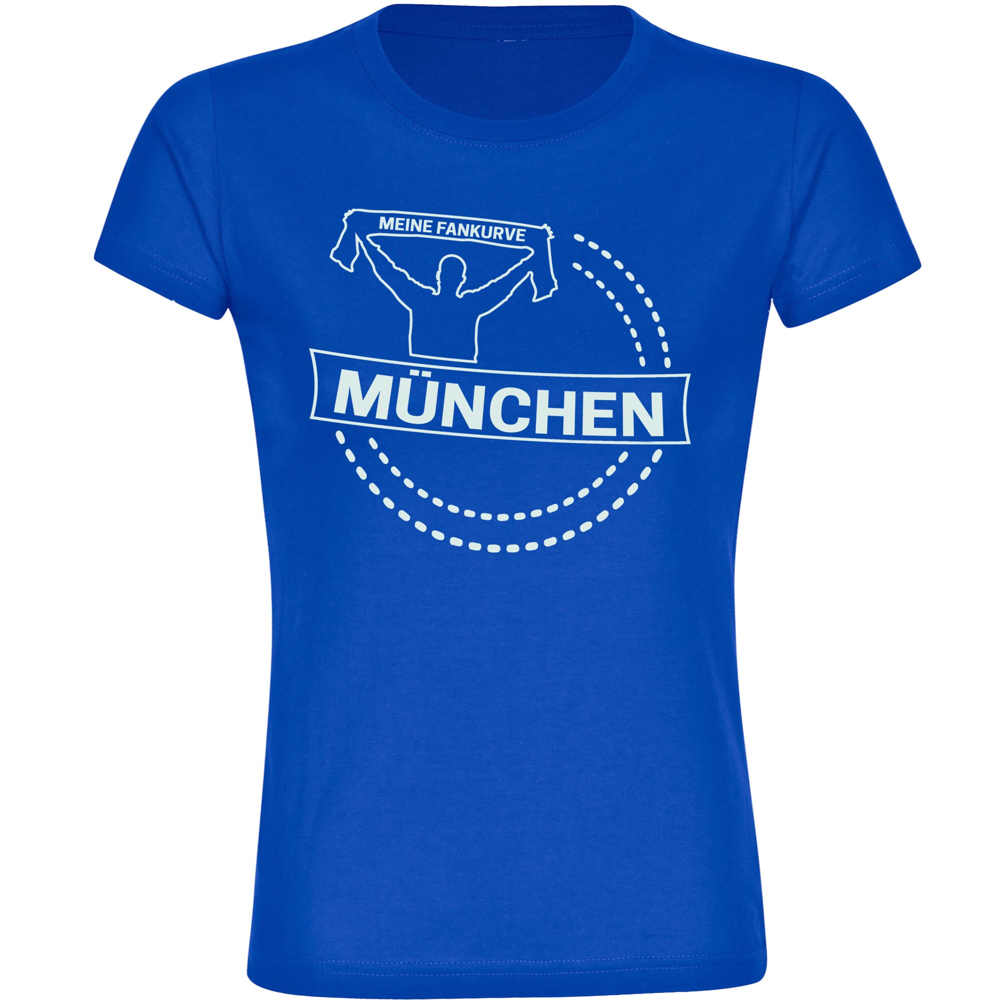 multifanshop Damen T-Shirt - M&uuml;nchen blau - Meine Fankurve - Druck wei&szlig; - Frauen - Bild 1