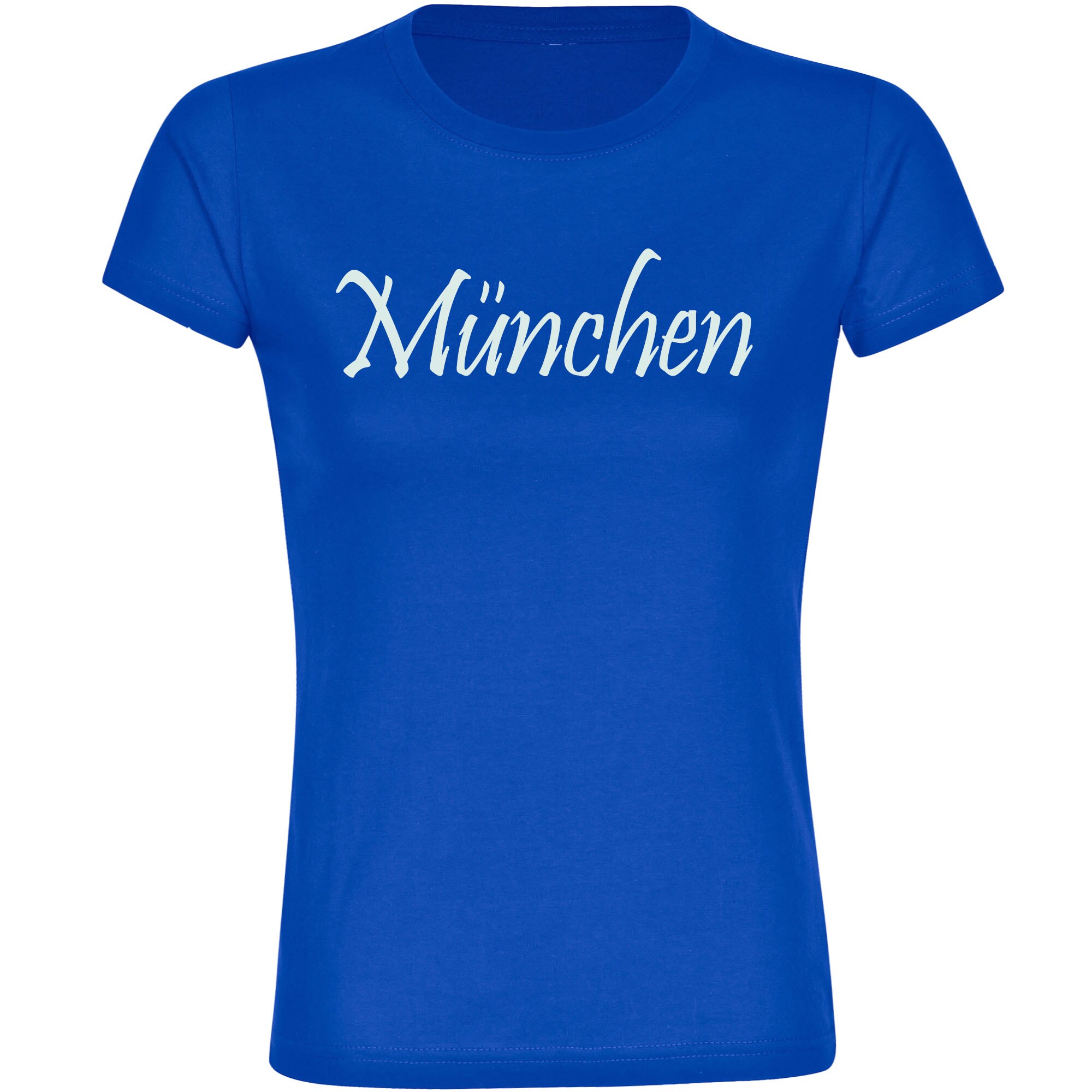 multifanshop Damen T-Shirt - M&uuml;nchen blau - Schriftzug - Druck wei&szlig; - Frauen - Bild 1