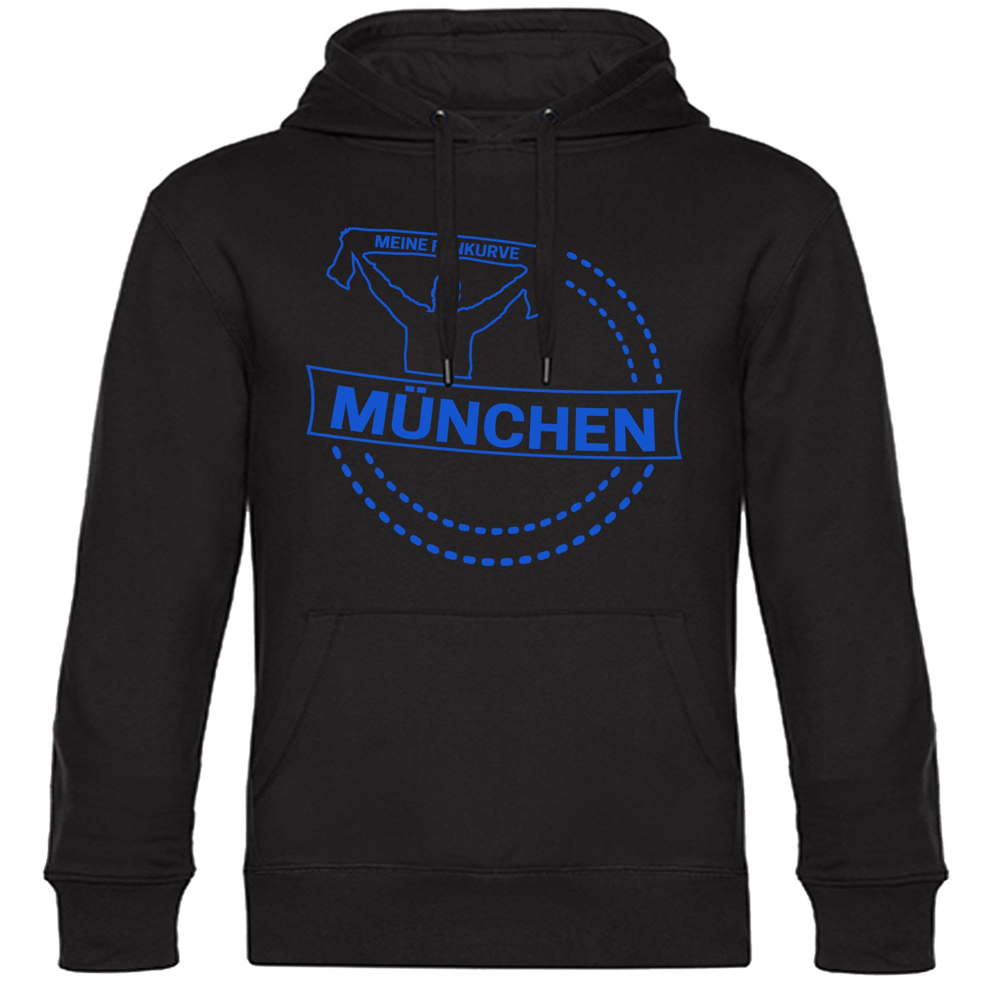 multifanshop Kapuzen Sweatshirt - M&uuml;nchen blau - Meine Fankurve - Druck blau - Hoodie - Bild 1