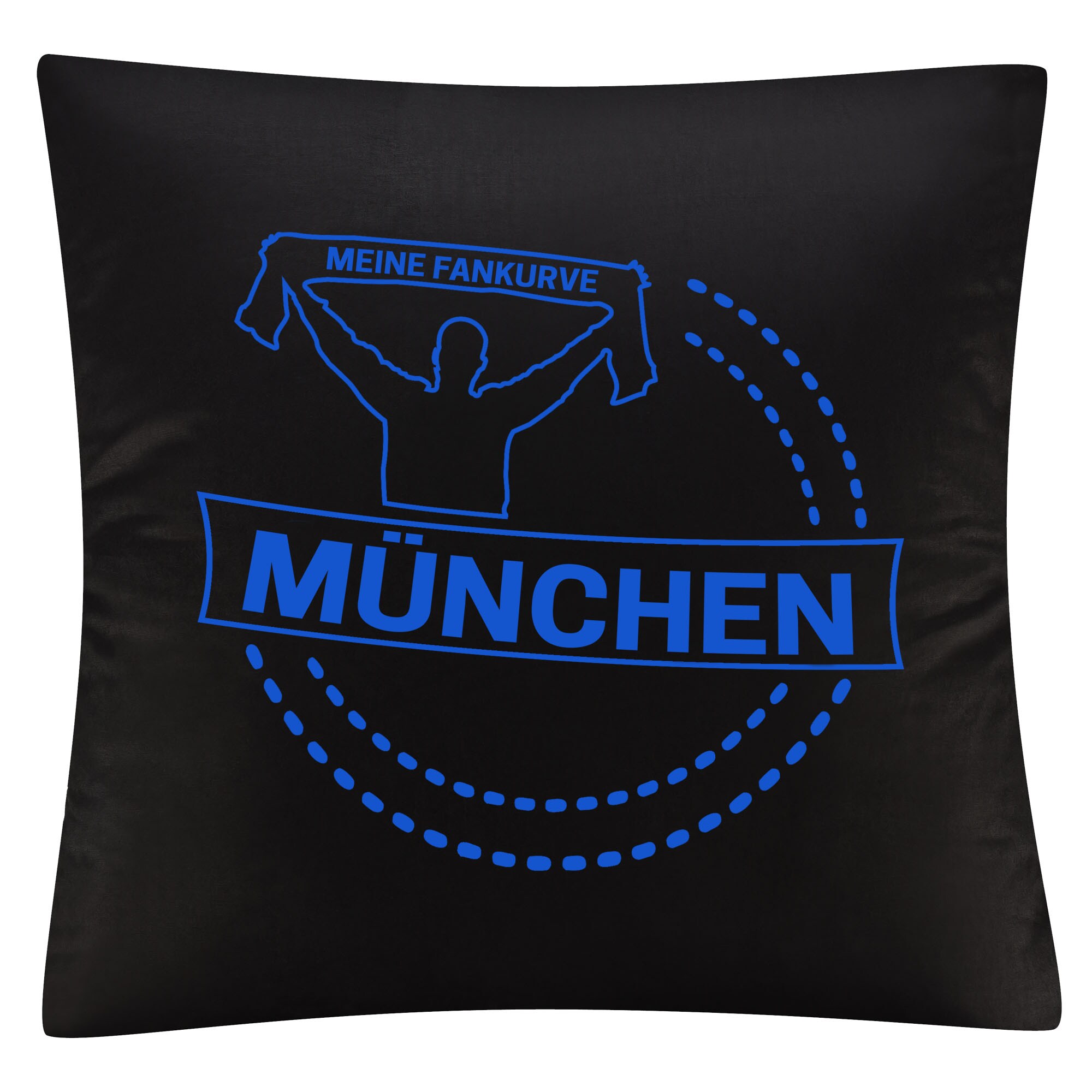 multifanshop Kissenbezug - M&uuml;nchen blau - Meine Fankurve - Druck blau - Kissen - Bild 1