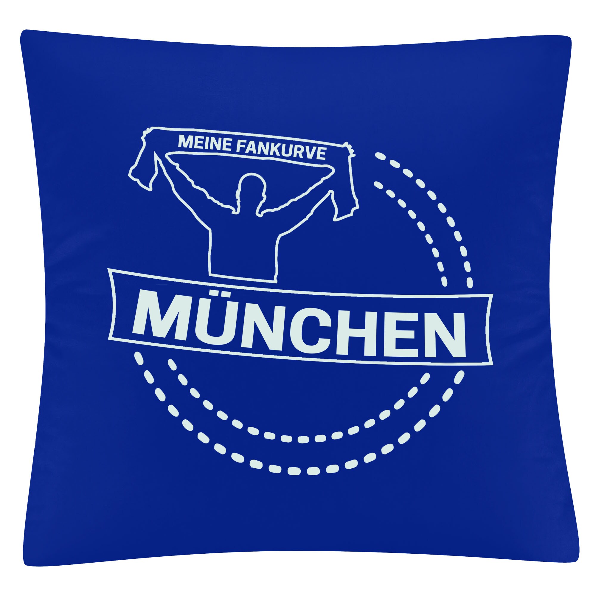 multifanshop Kissenbezug - M&uuml;nchen blau - Meine Fankurve - Druck wei&szlig; - Kissen - Bild 1